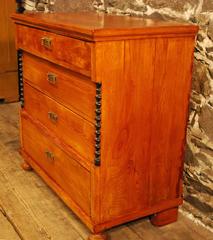 Antique Danish Elmwood Four Drawer Chest, circa 1840
