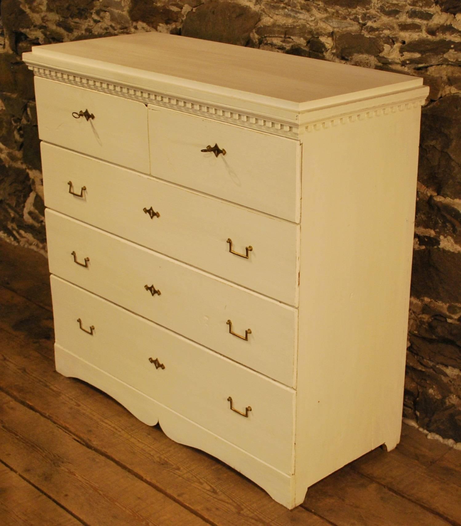 Antique Swedish Painted Five-Drawer Chest, Anno 1848 For Sale 2