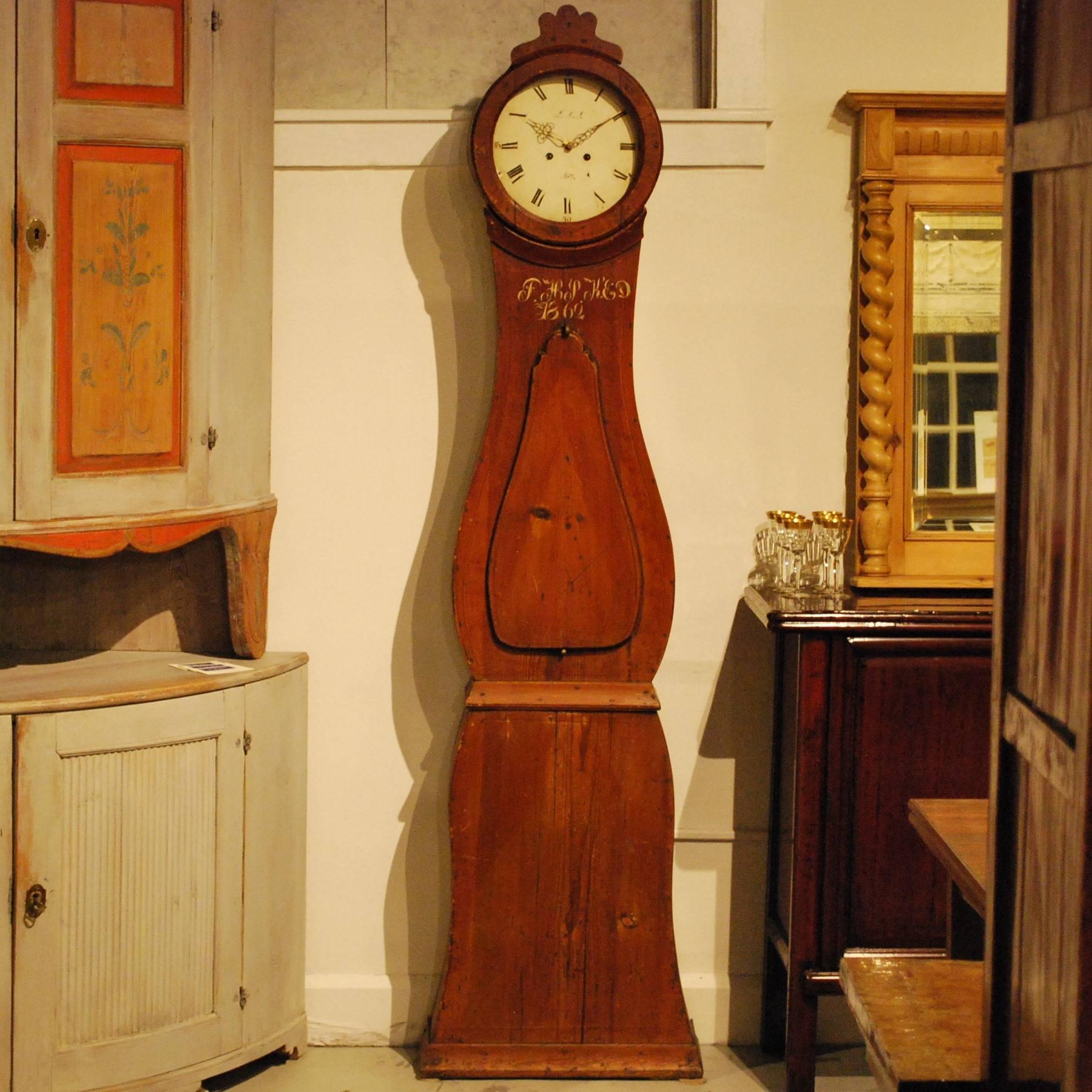 Swedish Mora Wedding Clock in Original Condition, Anno 1862 For Sale 2