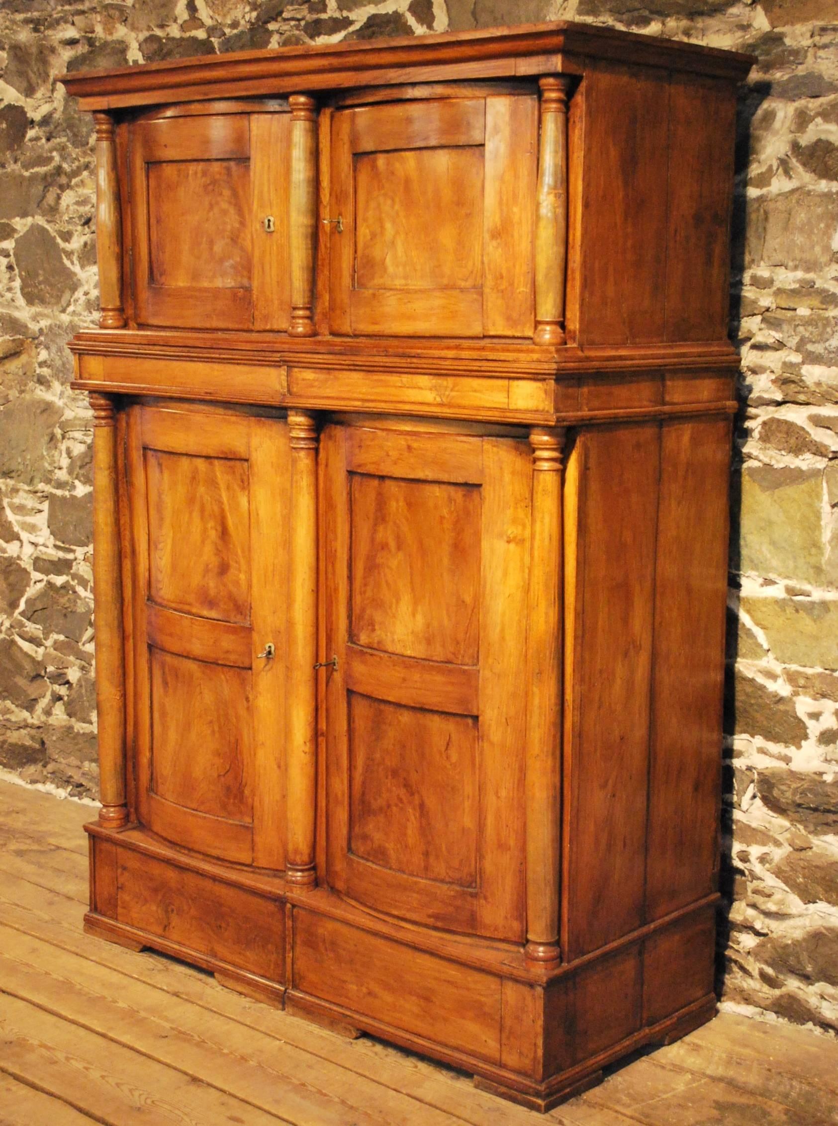 Biedermeier Antique Elmwood Four Door 'Hat' Cabinet, circa 1840 For Sale
