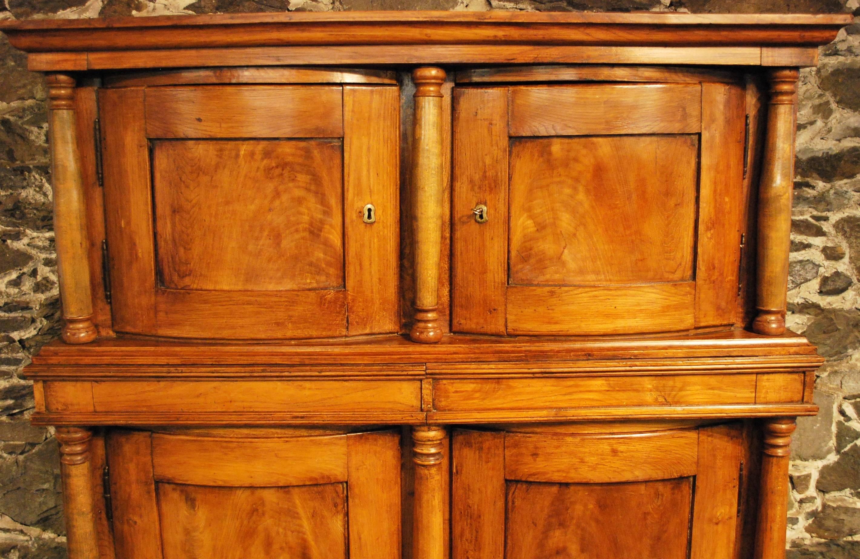 Woodwork Antique Elmwood Four Door 'Hat' Cabinet, circa 1840 For Sale