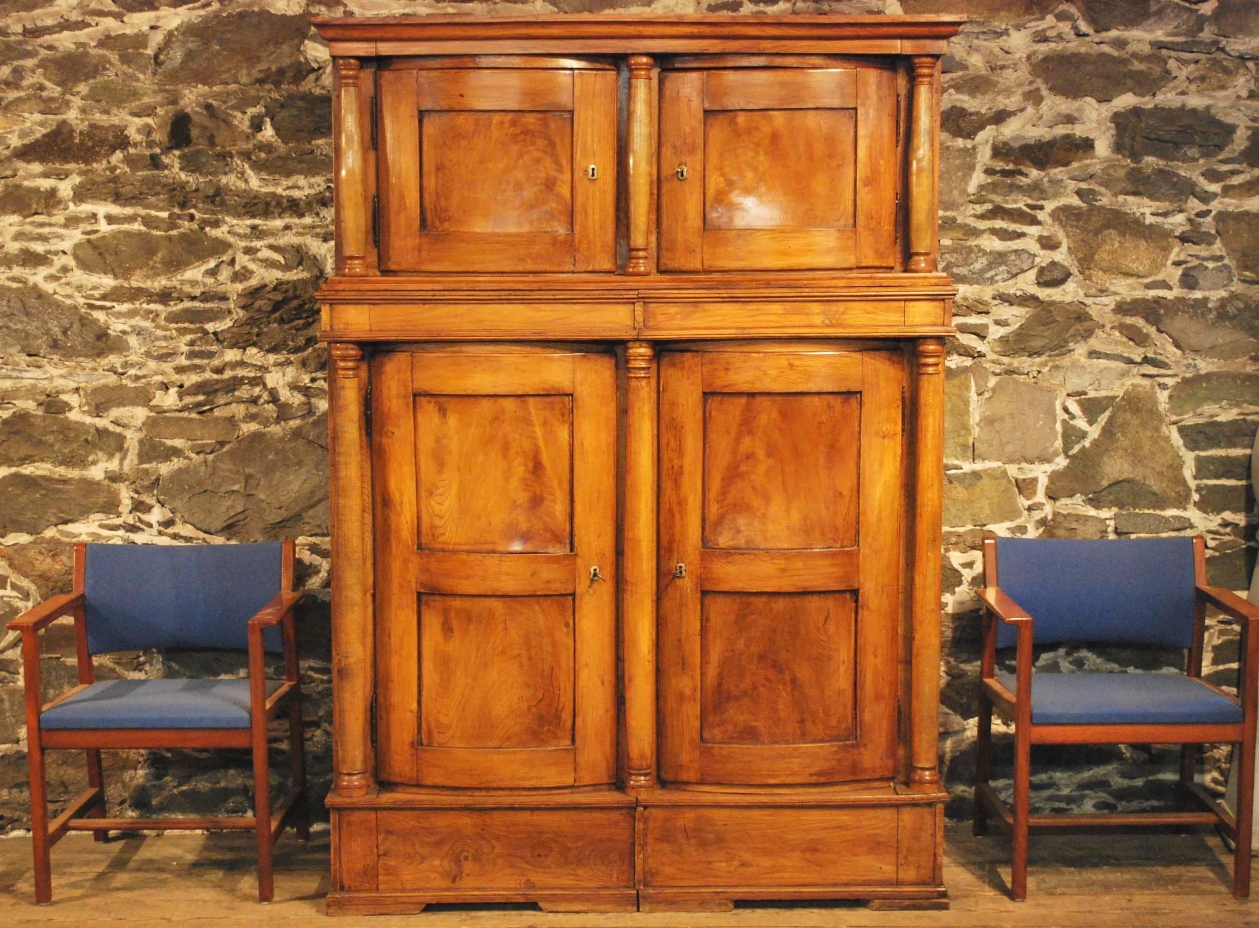 Antique Elmwood Four Door 'Hat' Cabinet, circa 1840 For Sale 1