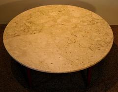 Mid-Century Modern Round Mable Top Coffee Table, Anno 1959