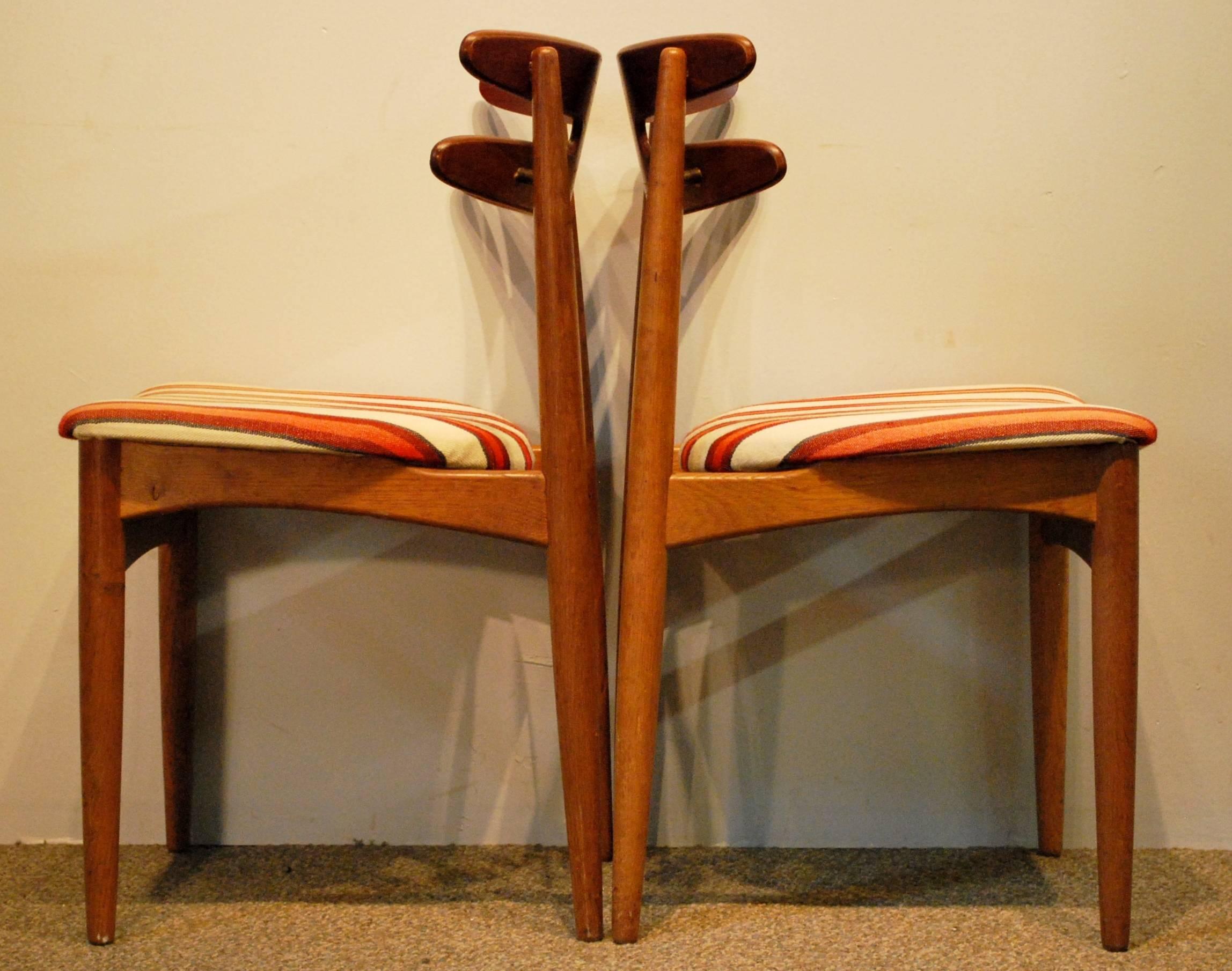 Johannes Andersen Designed Set of Six Teak Upholstered Dining Chairs, circa 1960 1