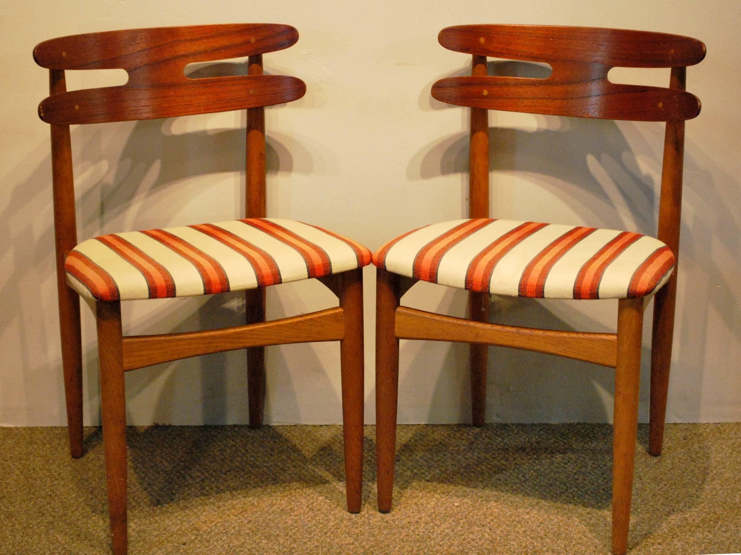 Johannes Andersen Designed Set of Six Teak Upholstered Dining Chairs, circa 1960 2