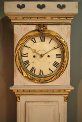 19th Century Bornholm Tall Case Clock in Gustavian Style Paint