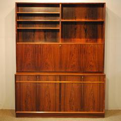 Mid-Century Modern Brazilian Rosewood Wall Cabinet/Desk/Bar, circa 1960