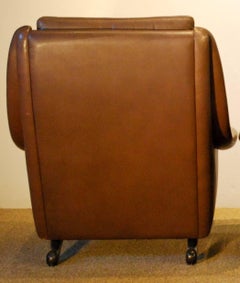 Aage Christensen Designed Danish Modern 'Ambassador' Leather Lounge Chair