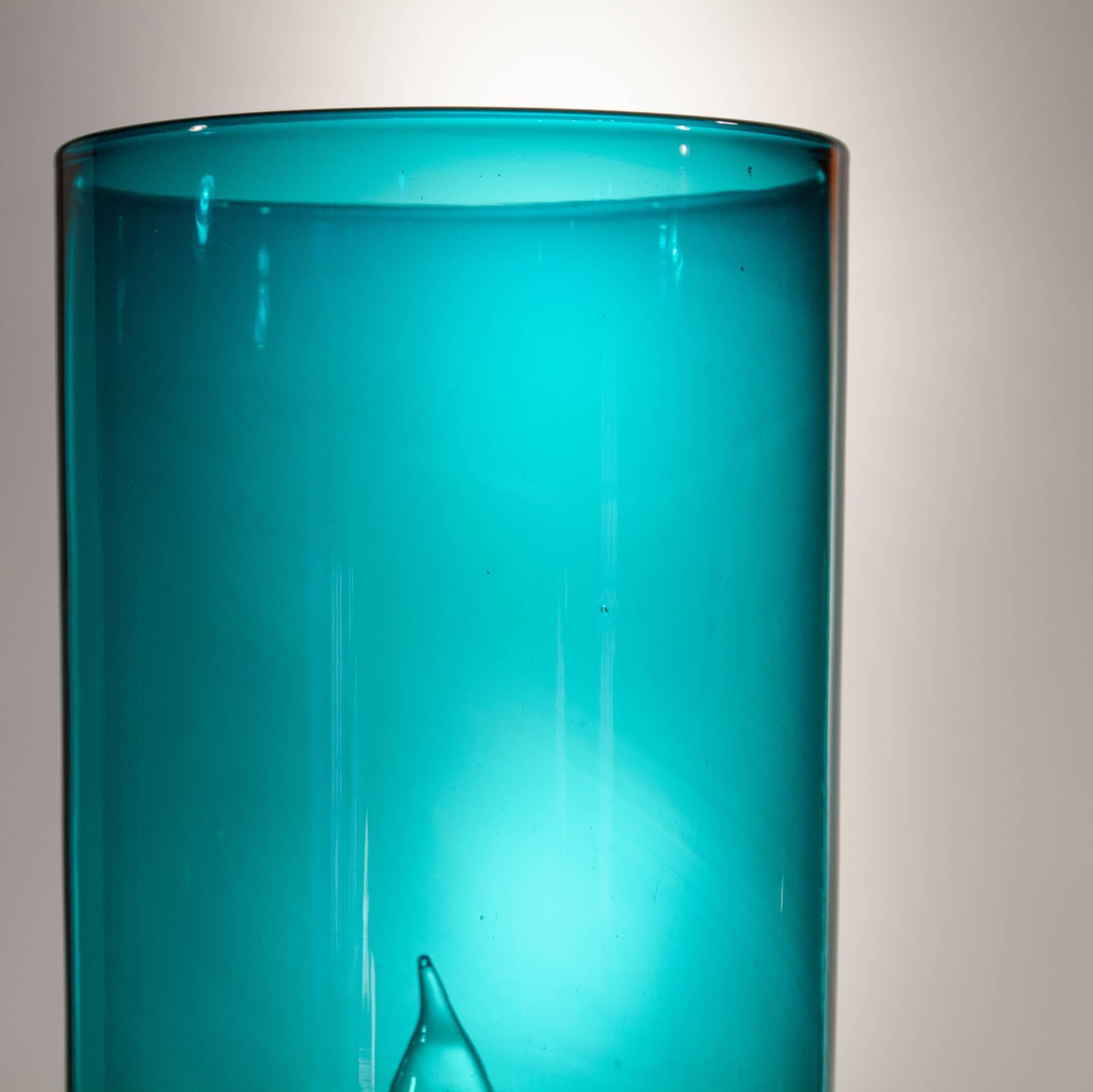 Brass Pair of 19th Century Blue Green Teal Hurricane Shade Sconces