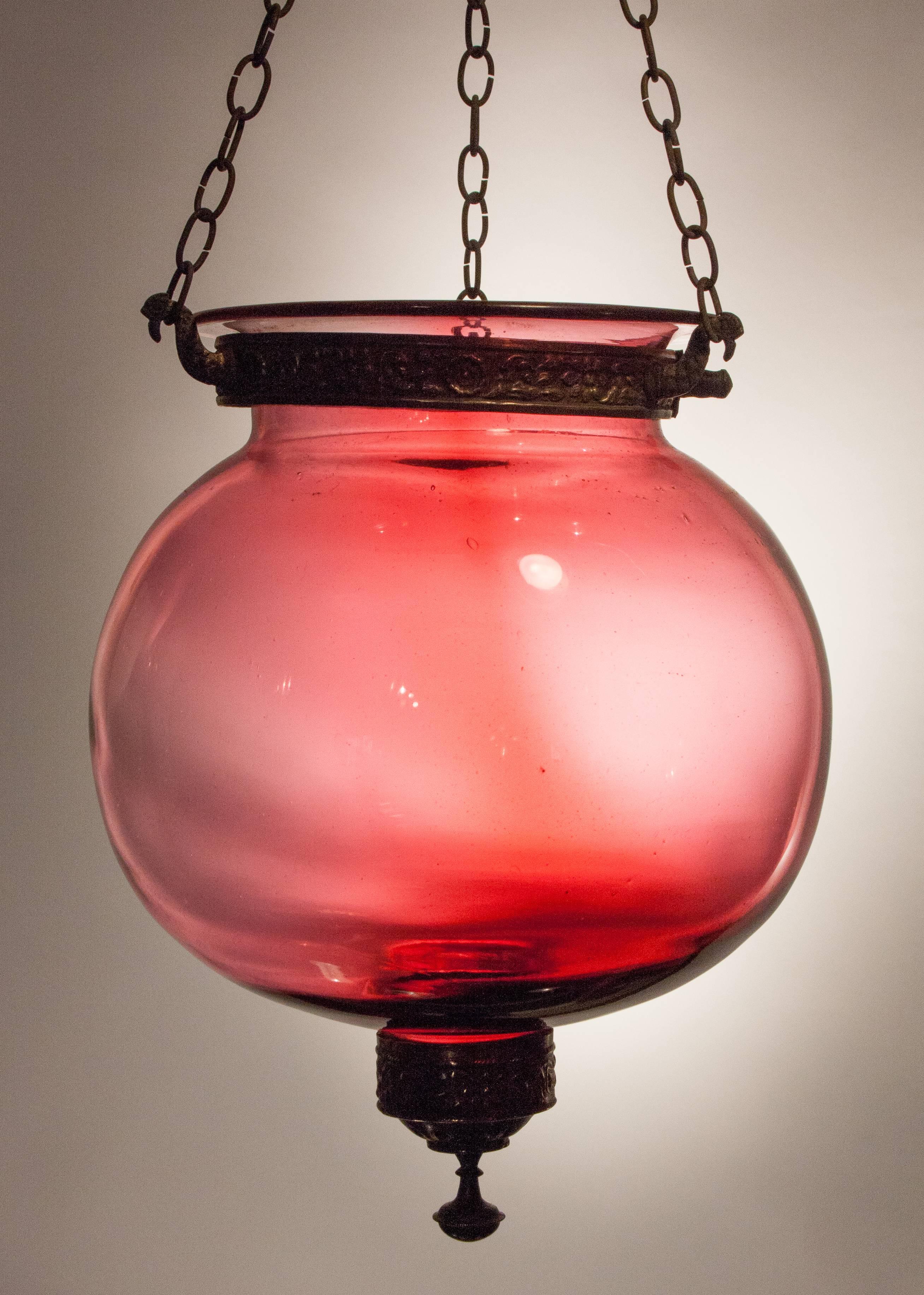 Regency Red Globe Bell Jar Hall Lantern