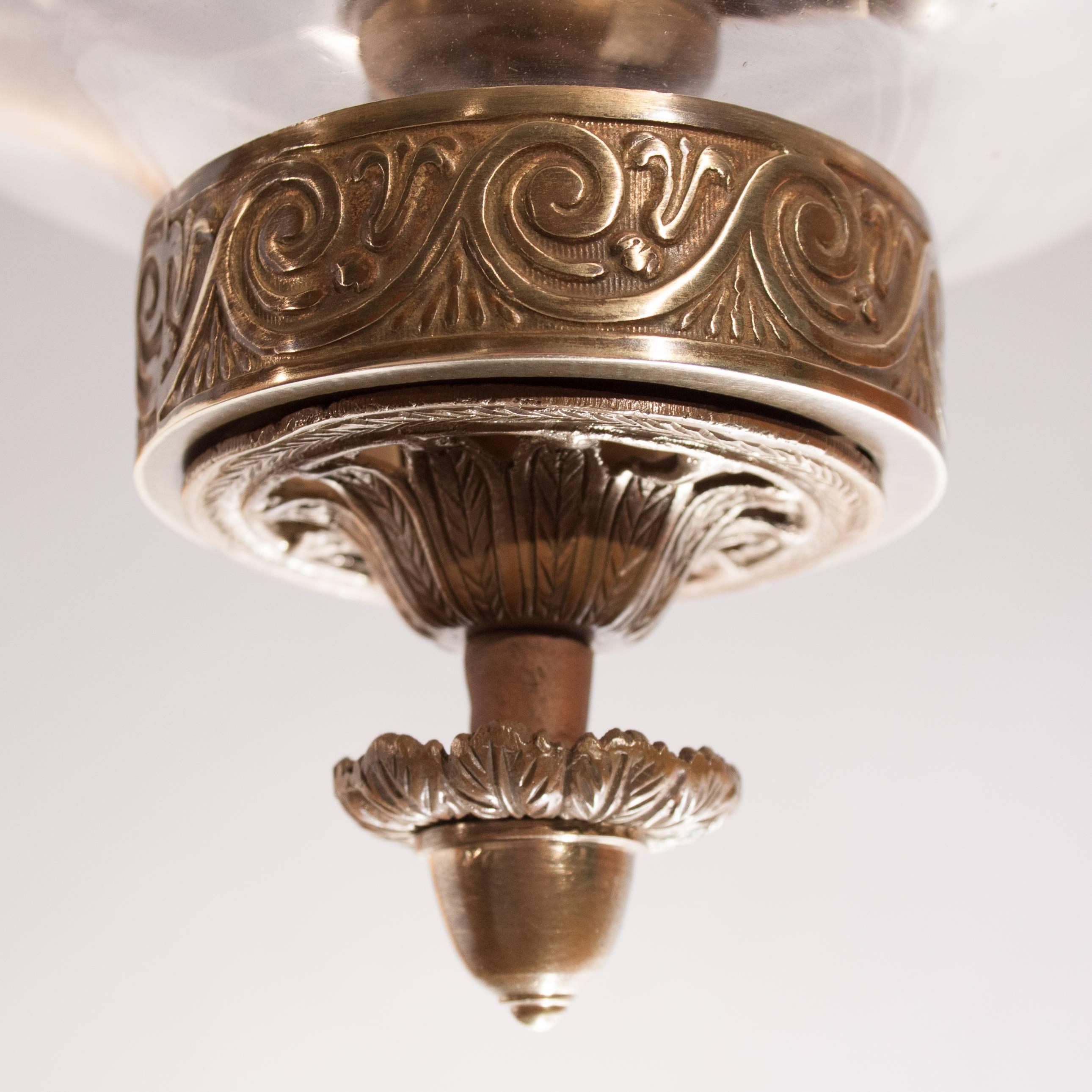 19th Century English Globe Bell Jar Lantern In Excellent Condition In Heath, MA