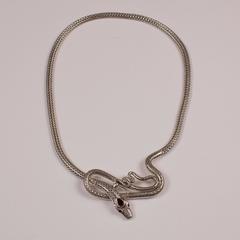Sterling Silver and Garnet Snake Necklace