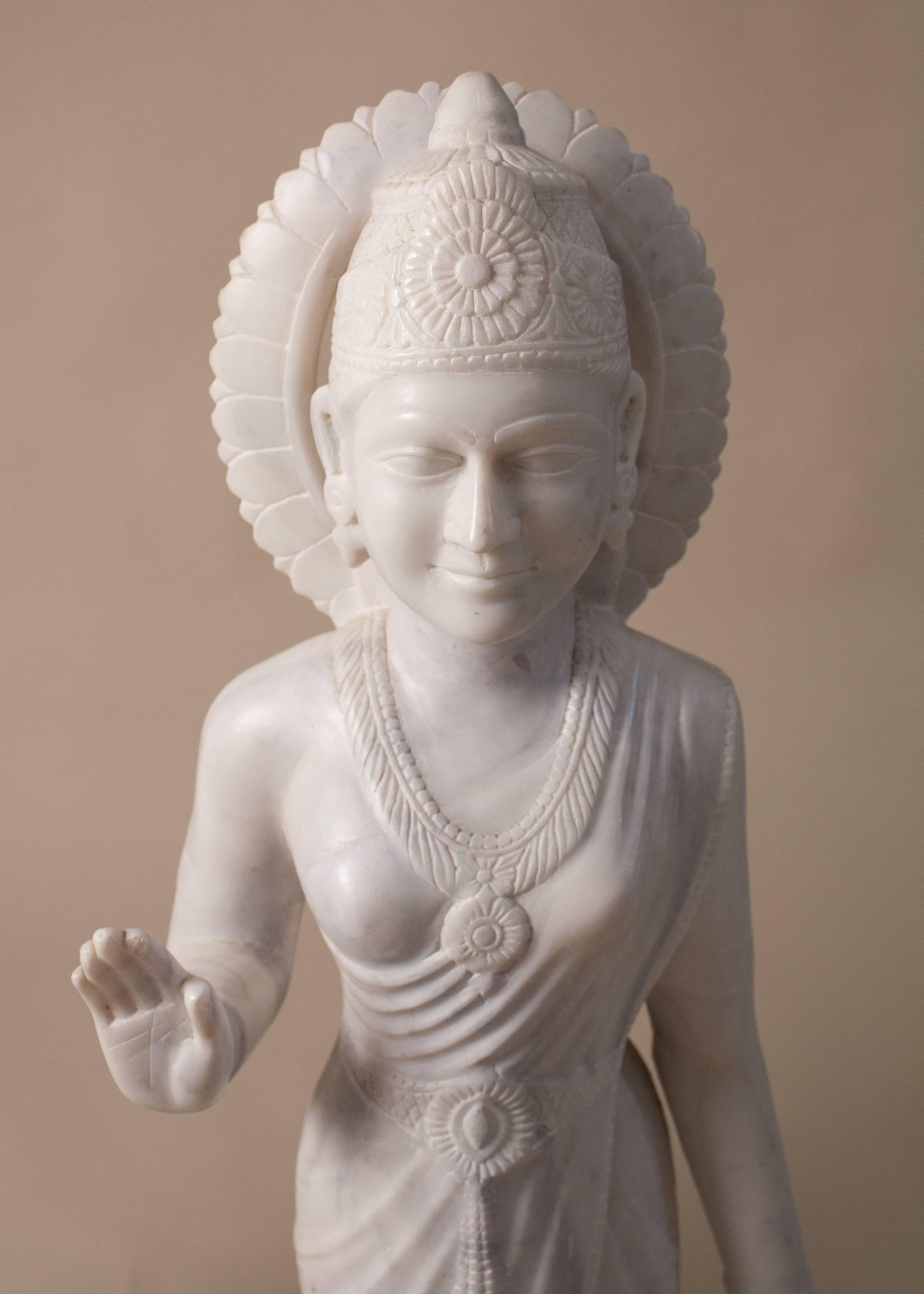 Anglo Raj White Marble Radha Krishna Statues