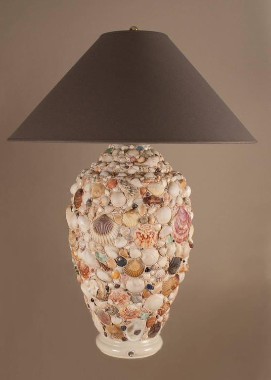 Pair of Large Seashell Artisan Table Lamps at 1stDibs