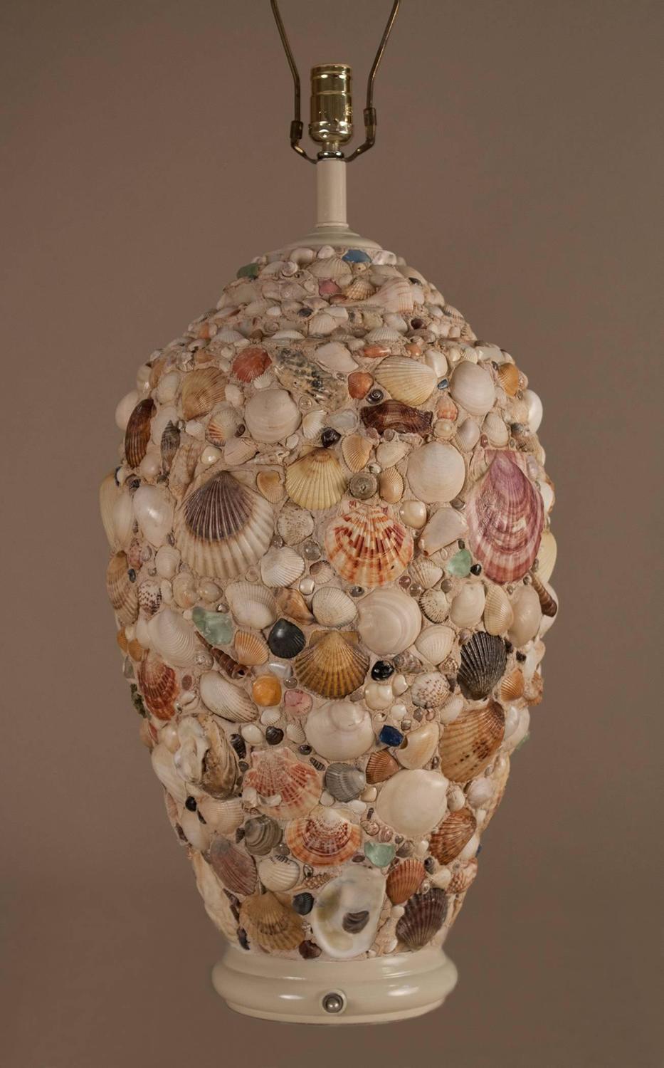 Pair of Large Seashell Artisan Table Lamps at 1stdibs