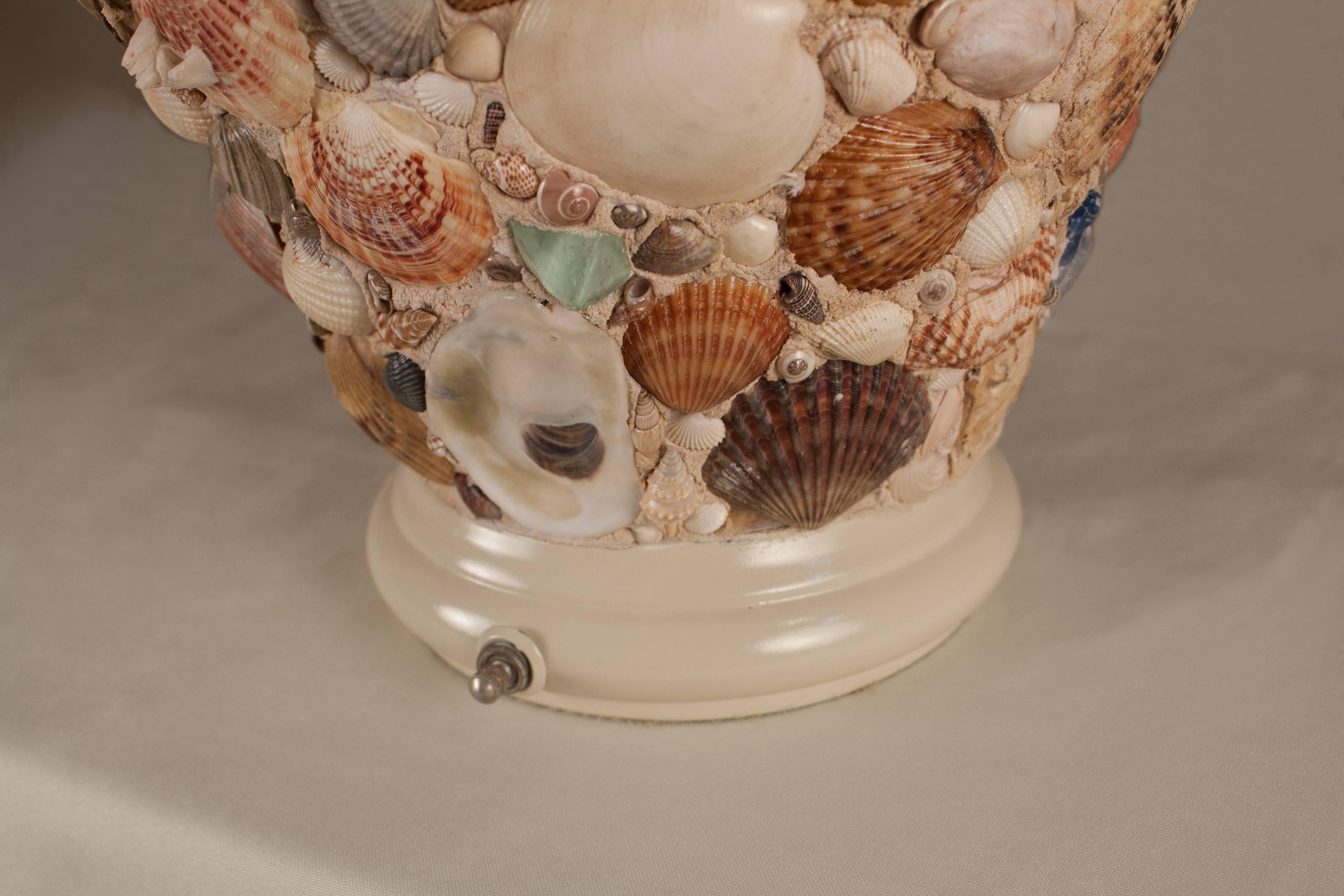 Pair of Large Seashell Artisan Table Lamps 2