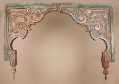 Pair of Painted Teak Wood Corbels