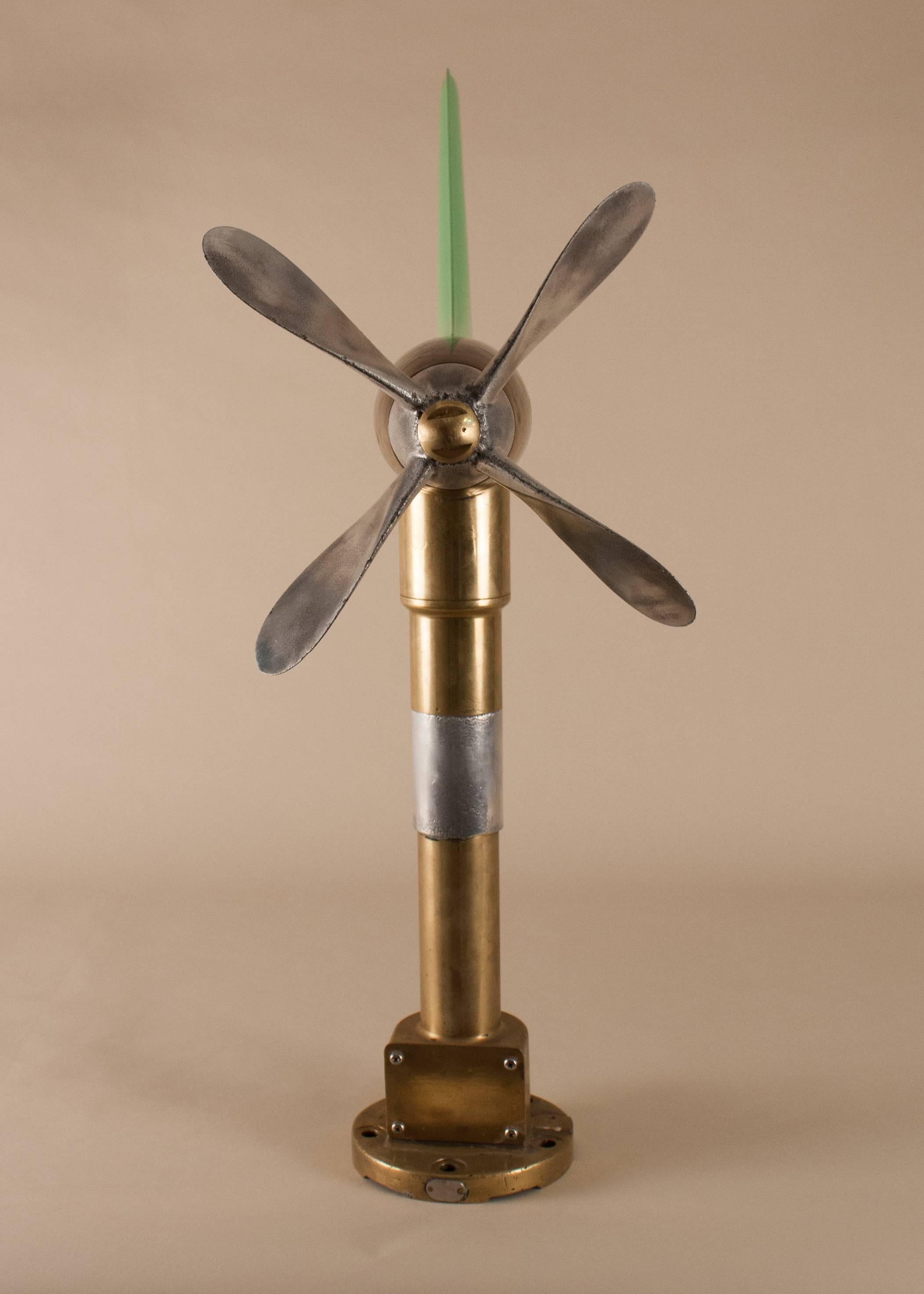 Unknown Vintage Anemometer in Brass, Aluminum and Fiberglass