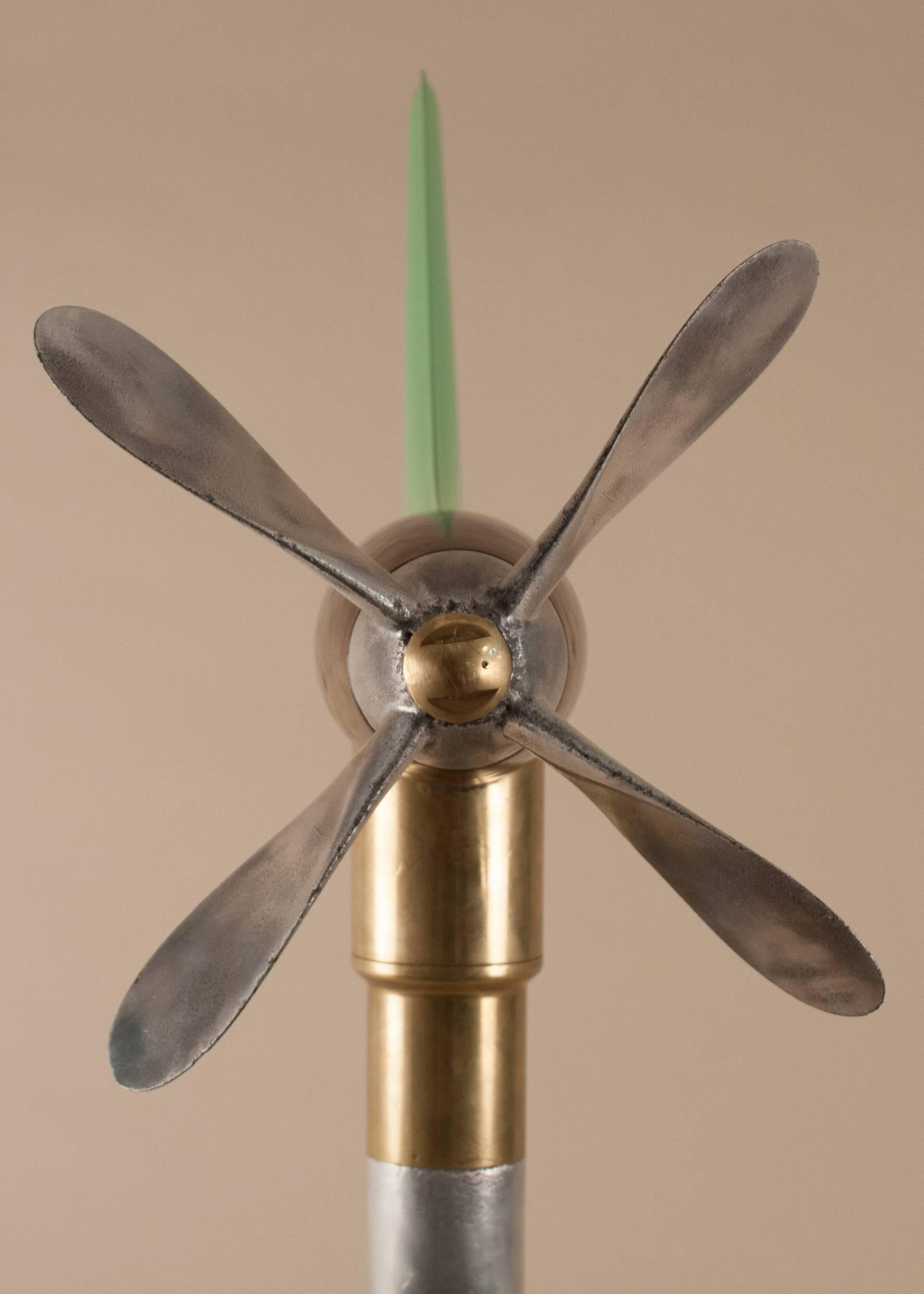 Vintage Anemometer in Brass, Aluminum and Fiberglass In Excellent Condition In Heath, MA