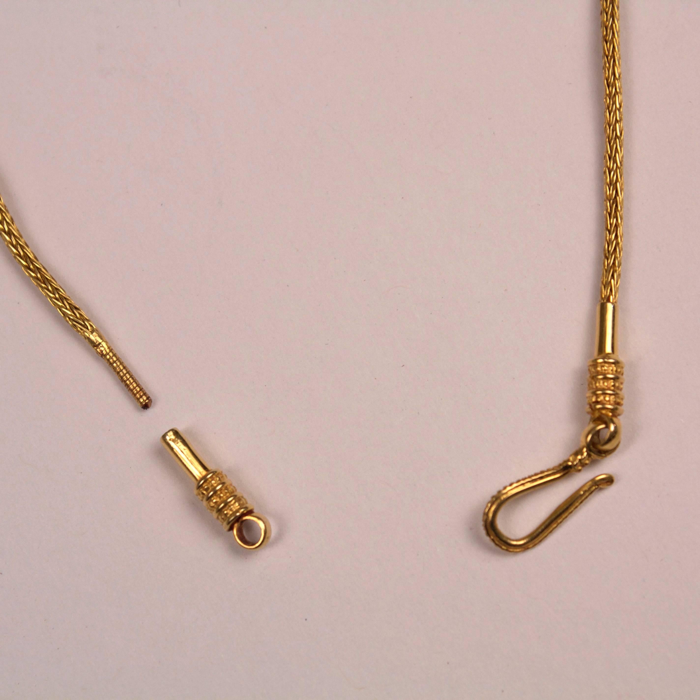 Indian Gold and Nine Gemstone Navaratna Pendant Necklace