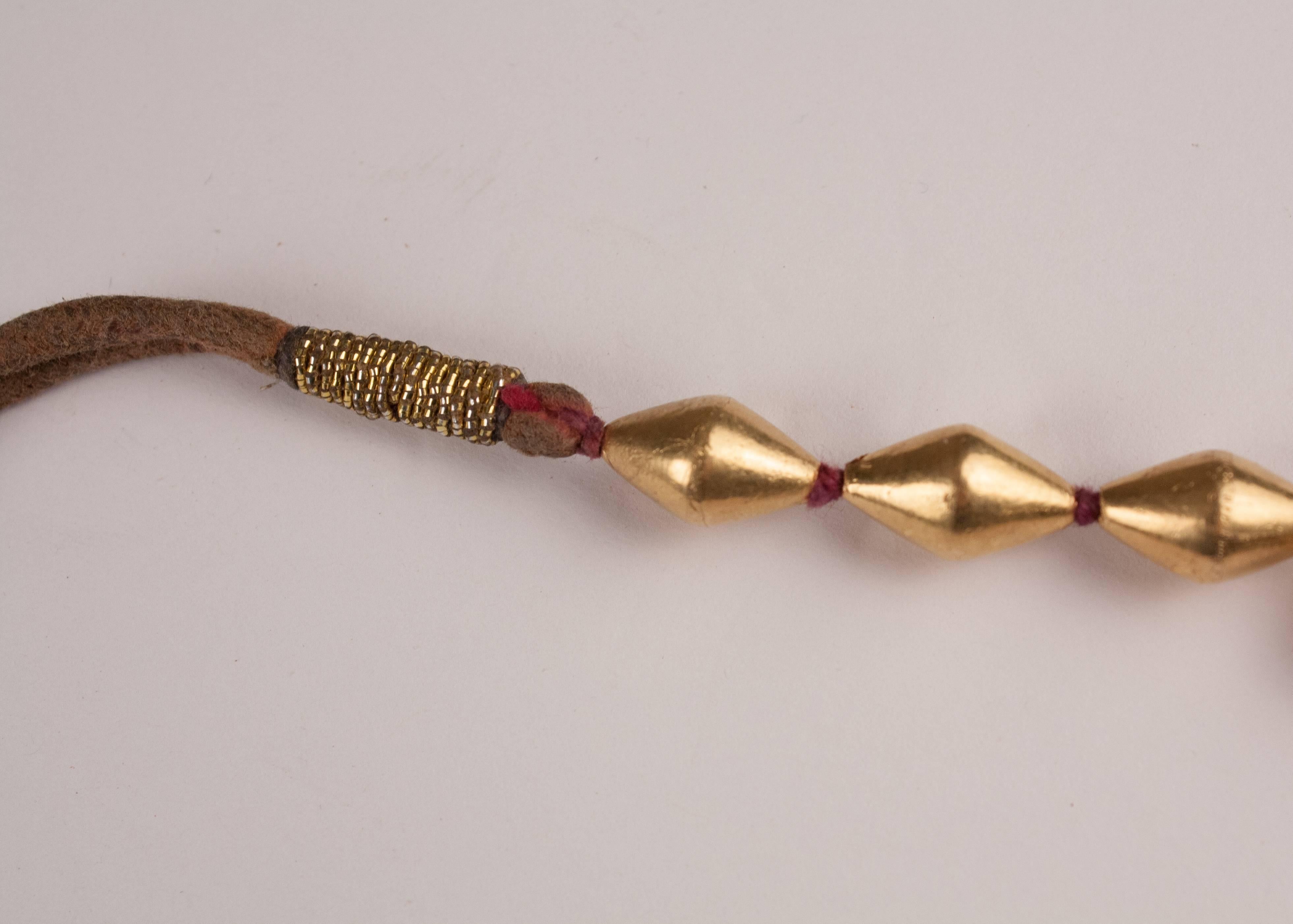 Gold Tribal Indian Strand Necklace  For Sale 2