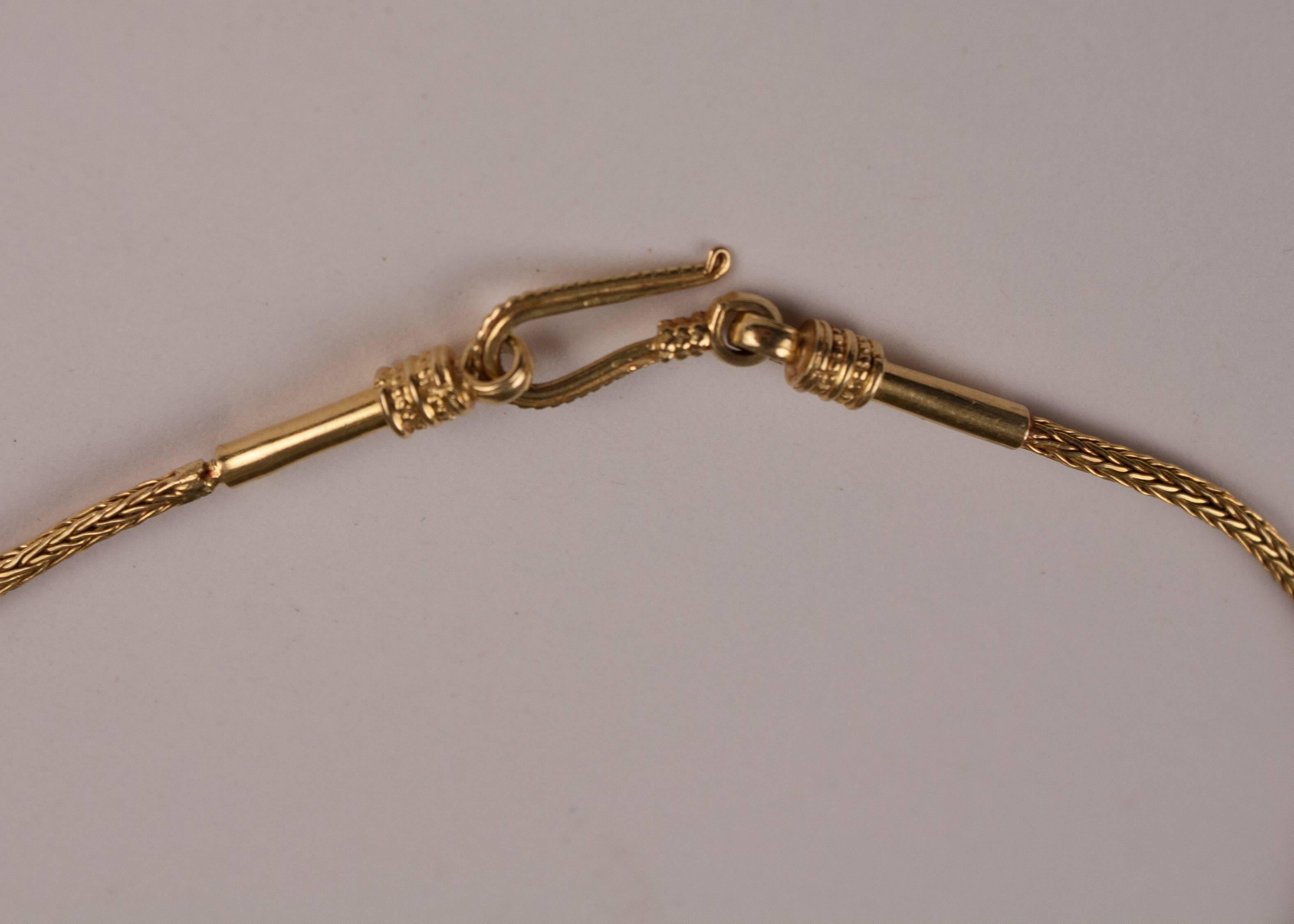 Tribal 18-Karat Gold Indian Amulet Pendant Necklace For Sale