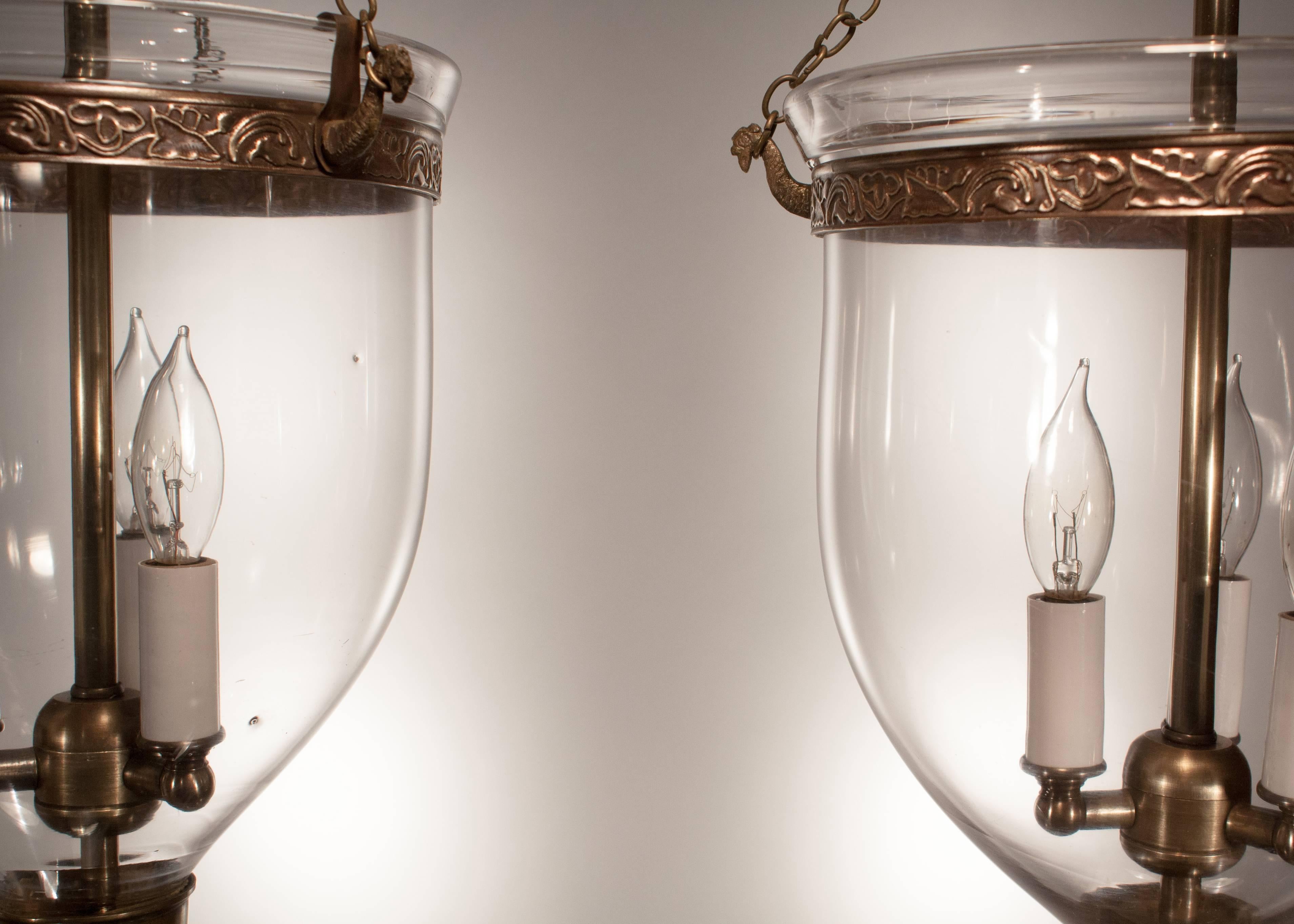 Regency Pair of 19th Century Bell Jar Lanterns