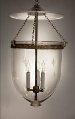 Large 19th Century Bell Jar Lantern with "Star" Etching