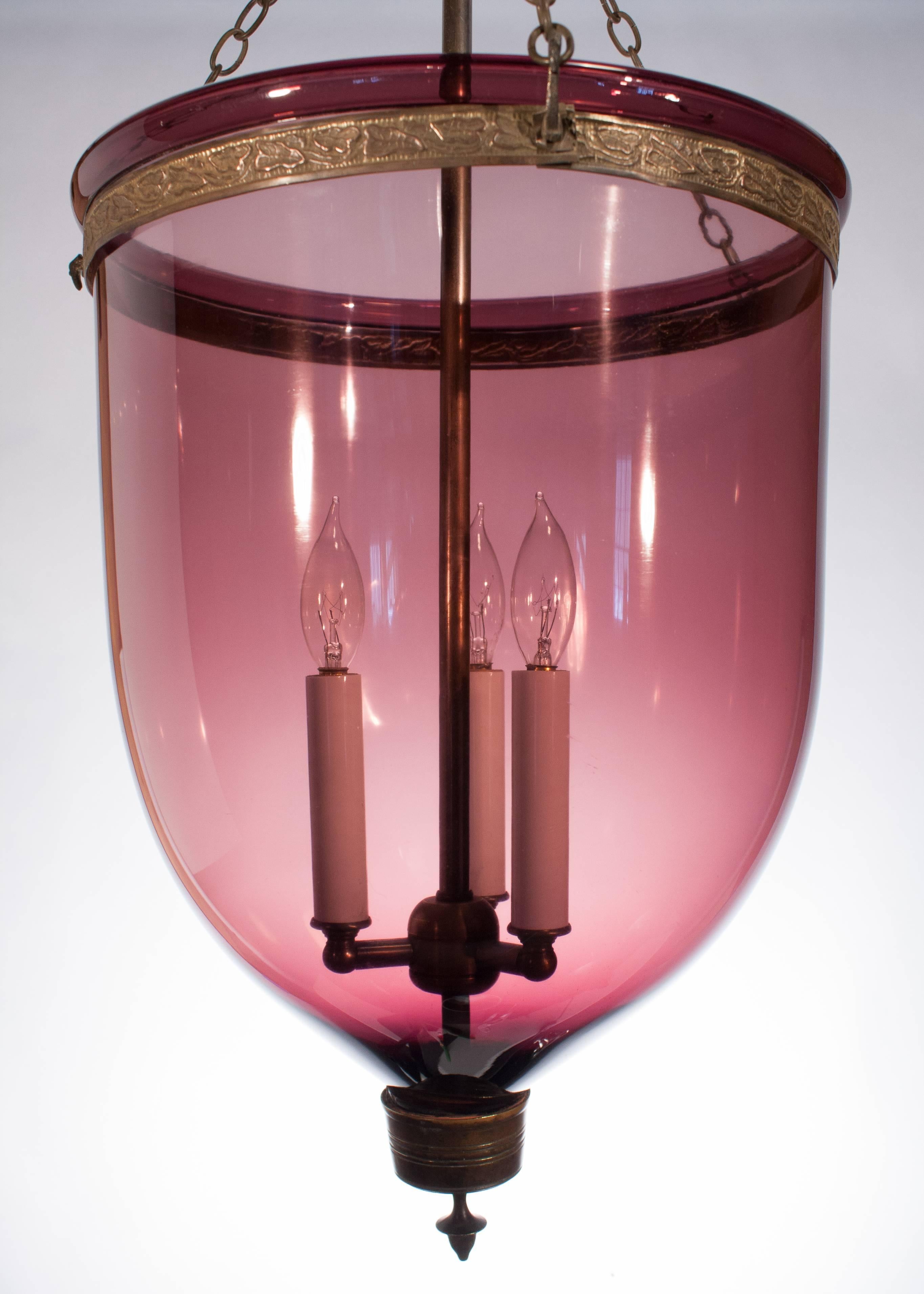 Regency Large Amethyst Bell Jar Lantern