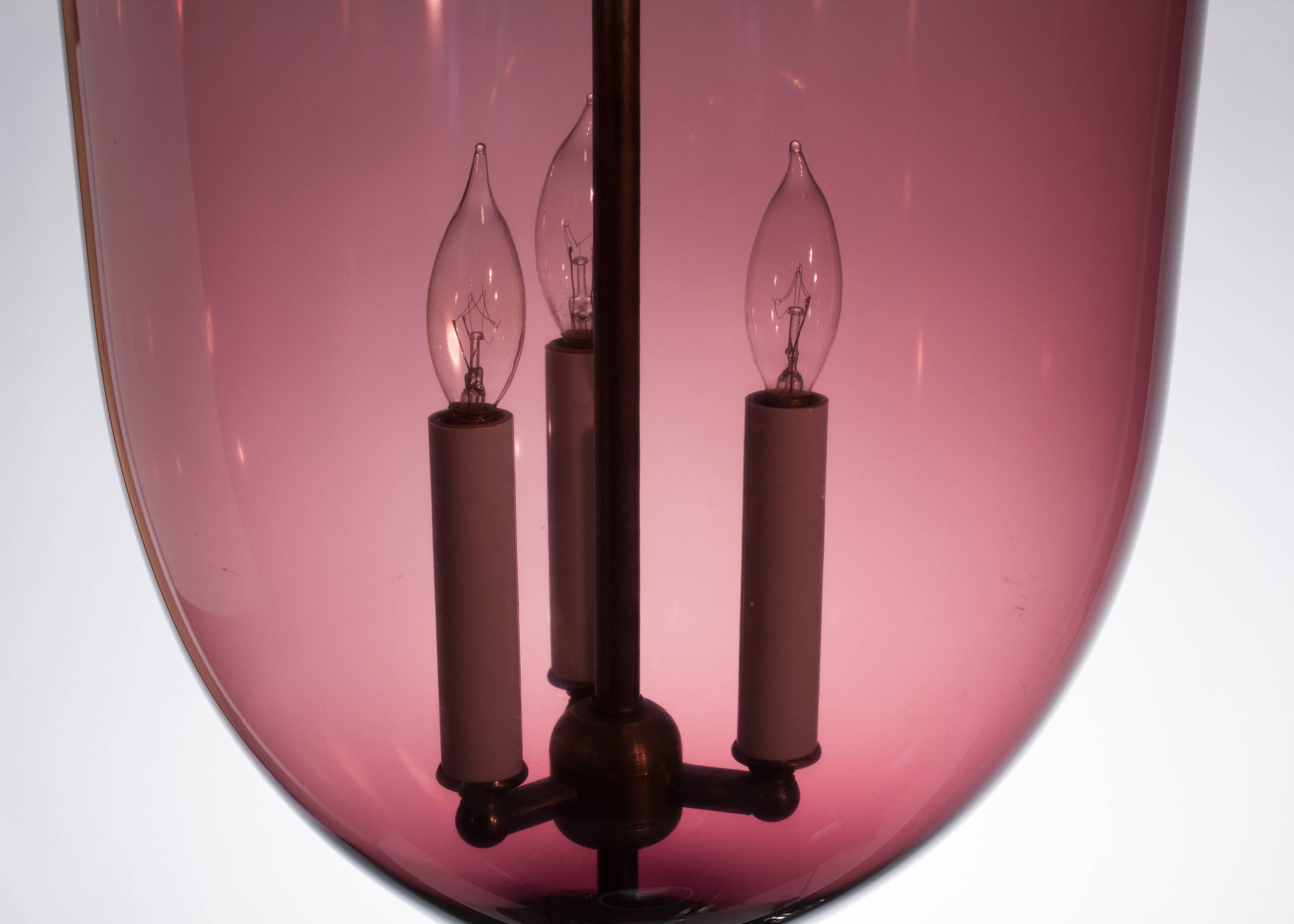 Embossed Large Amethyst Bell Jar Lantern