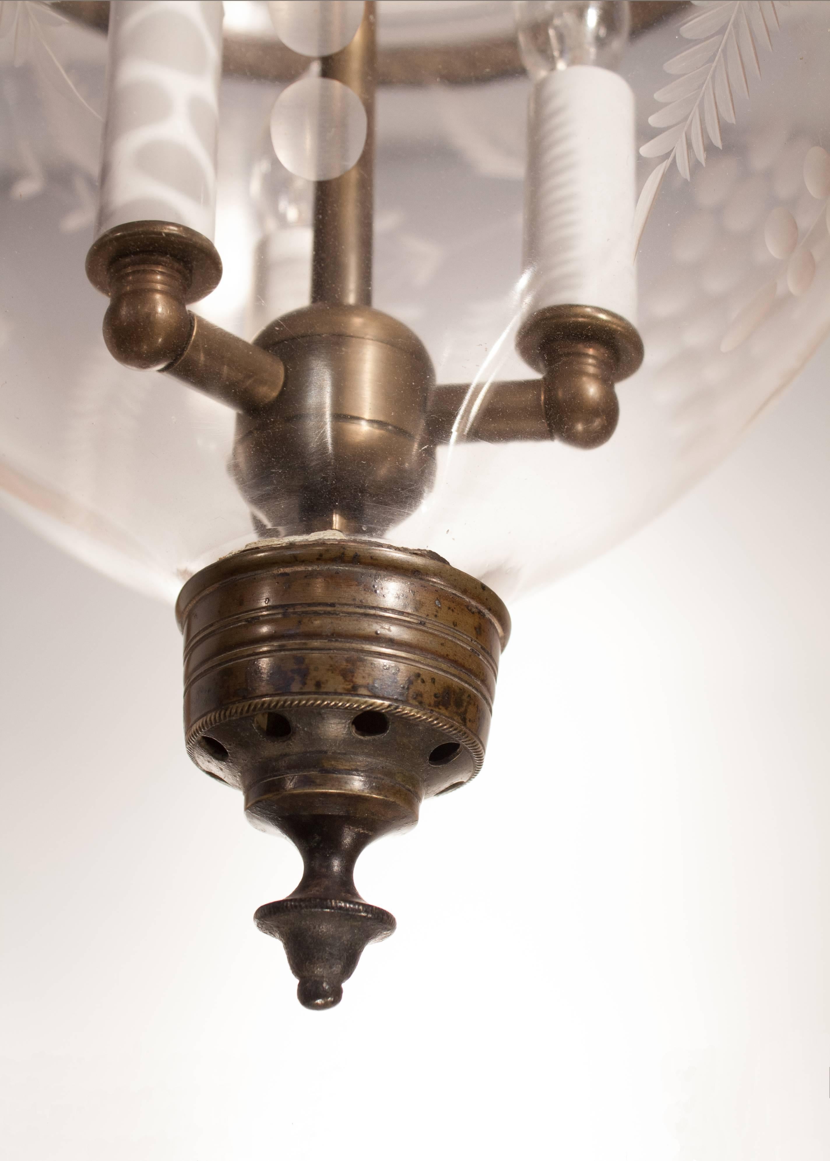 19th Century Bell Jar Lantern with 
