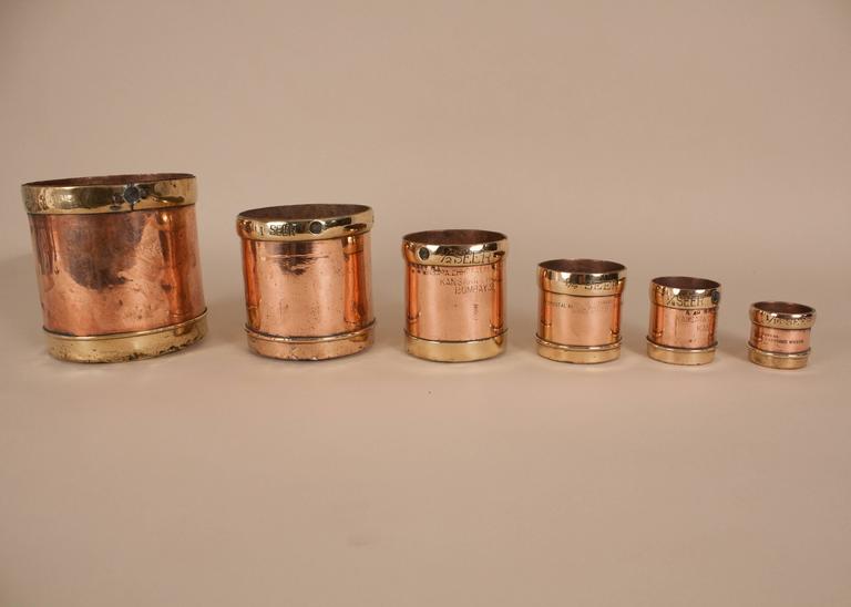 Set of Antique Copper and Brass Seer Measures at 1stDibs
