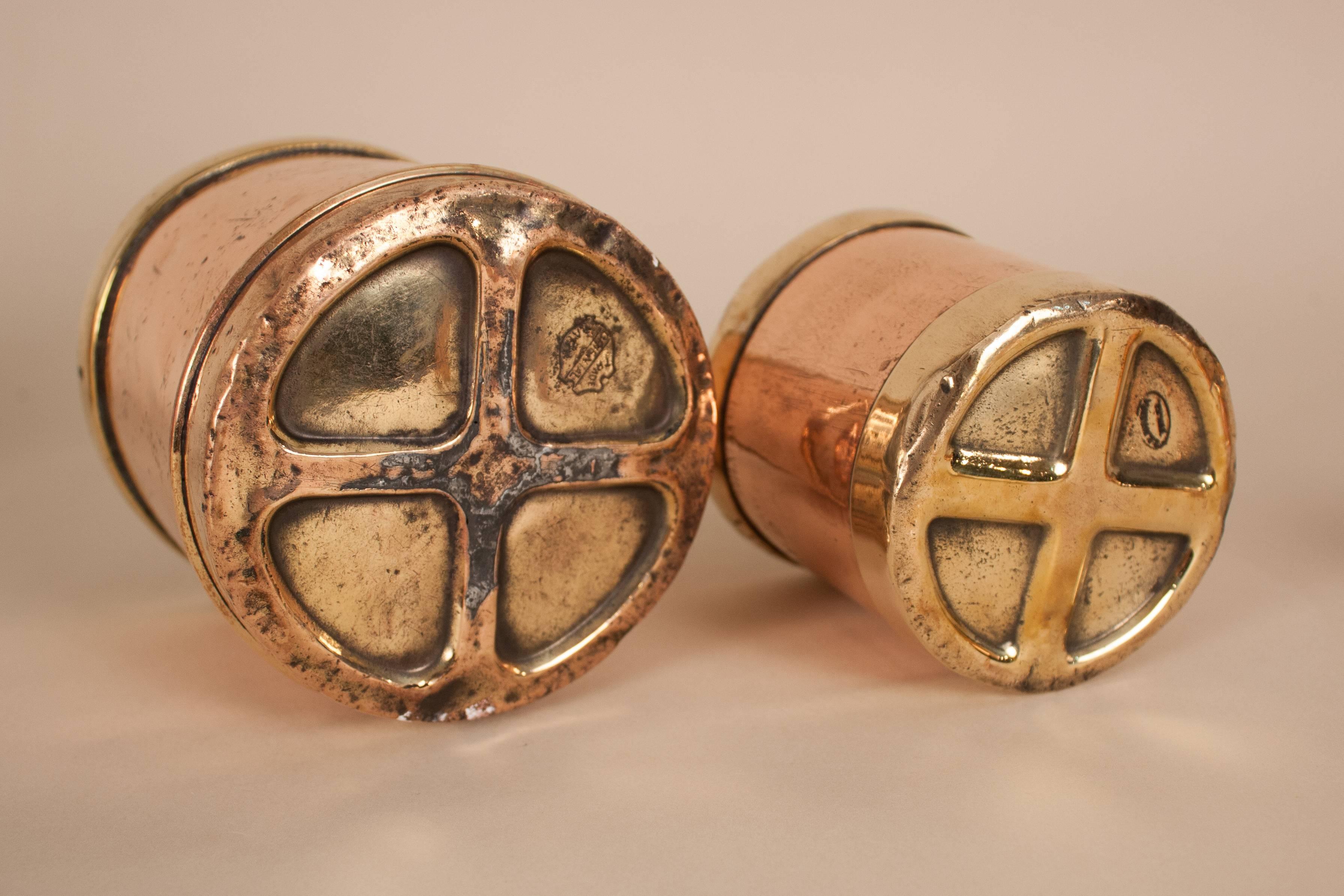 Set of Antique Copper and Brass Seer Measures In Excellent Condition In Heath, MA