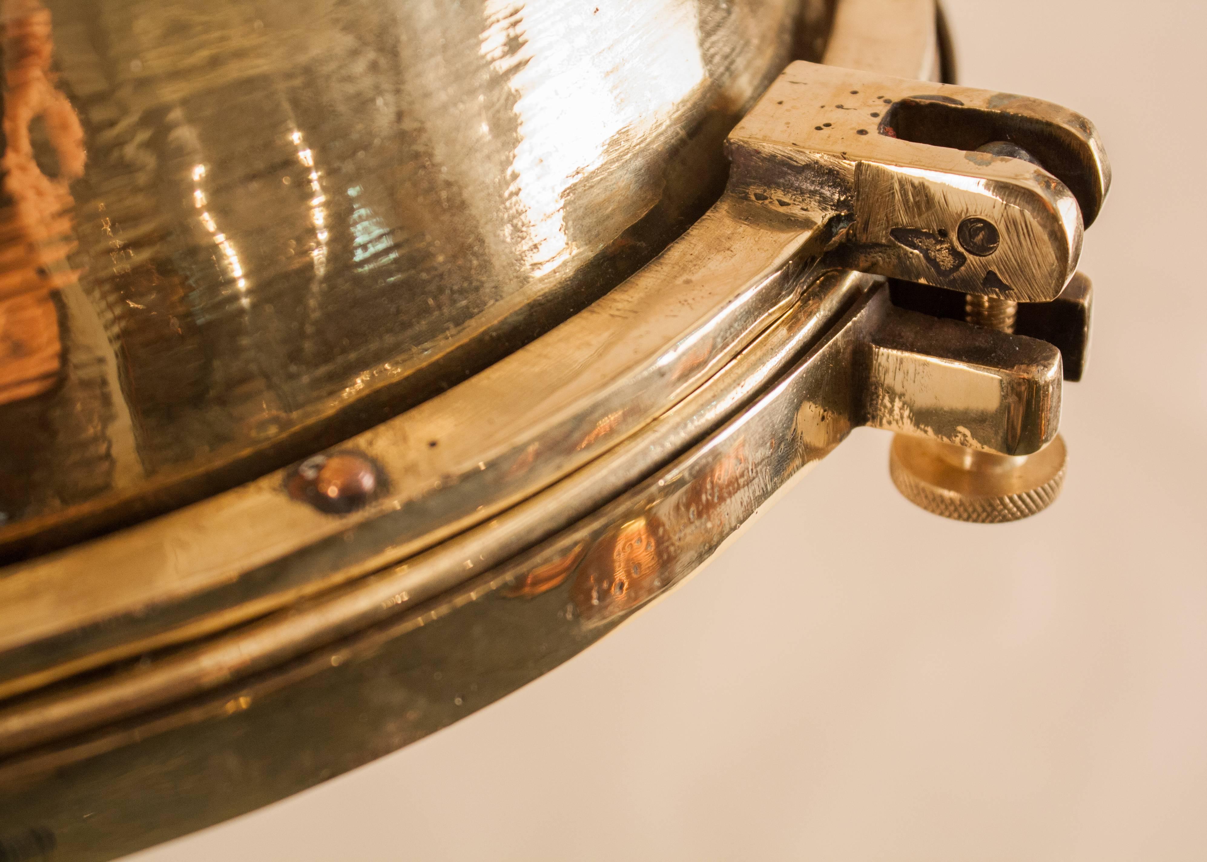 Pair of Vintage Brass Maritime Pendant Lights 1
