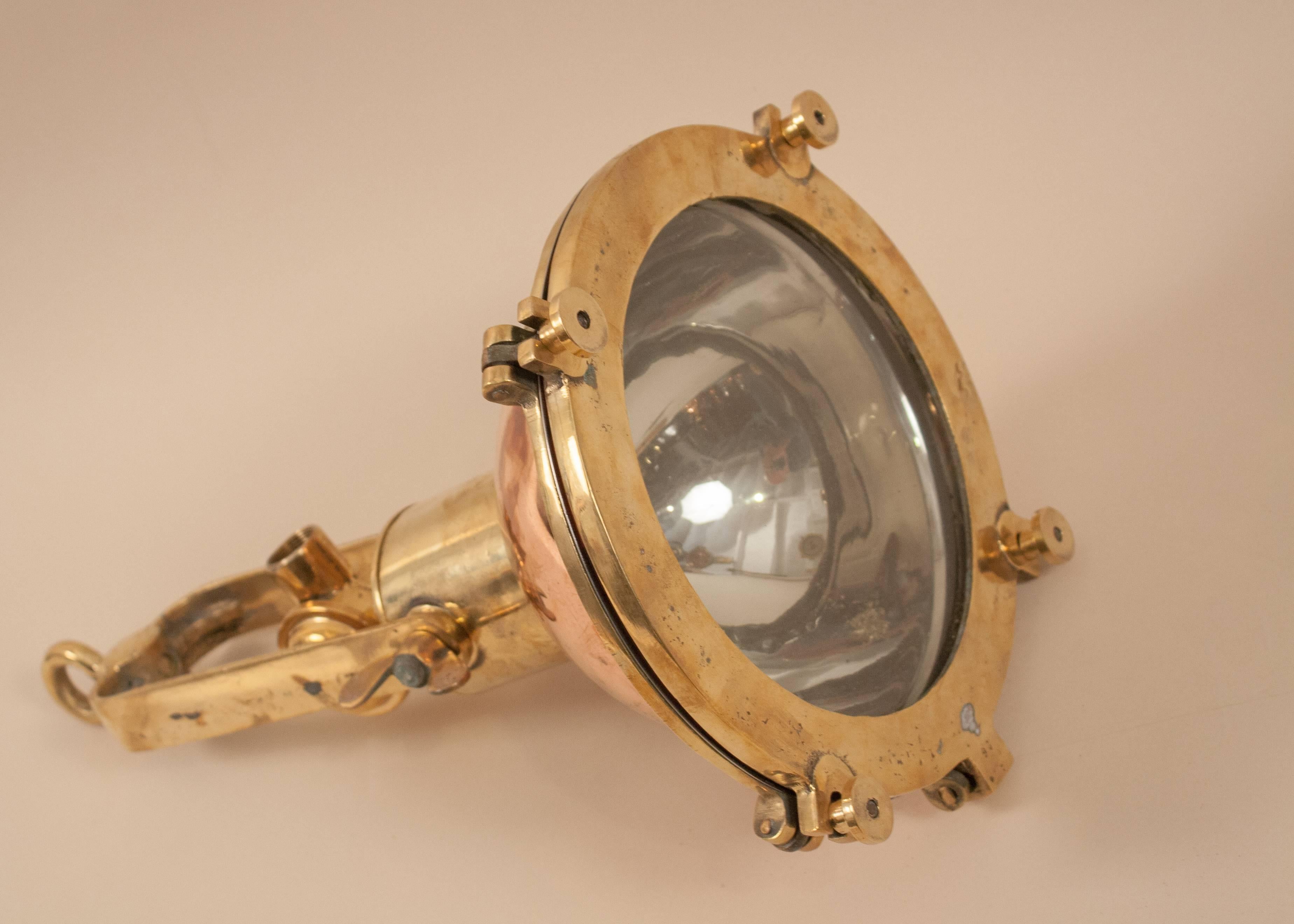 20th Century Set of Petite Copper and Brass Nautical Pendant Lights