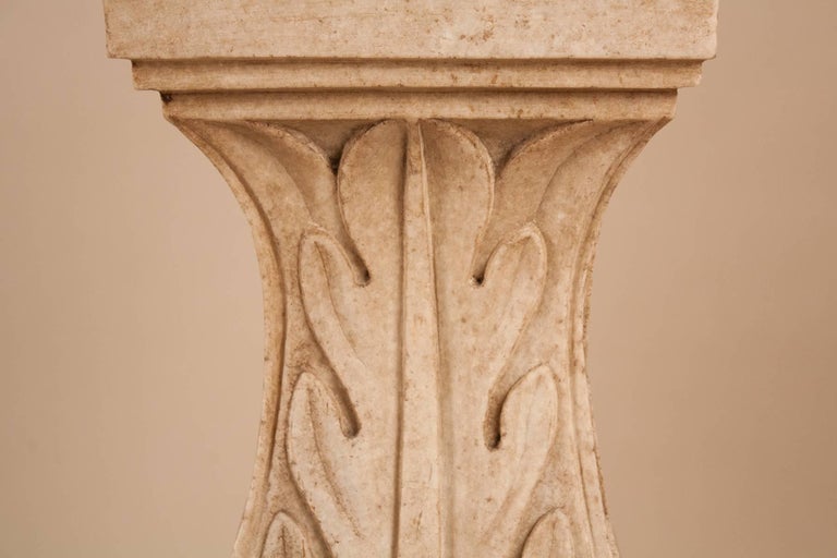 Pair of White Marble Pedestals or Stands For Sale at 1stDibs
