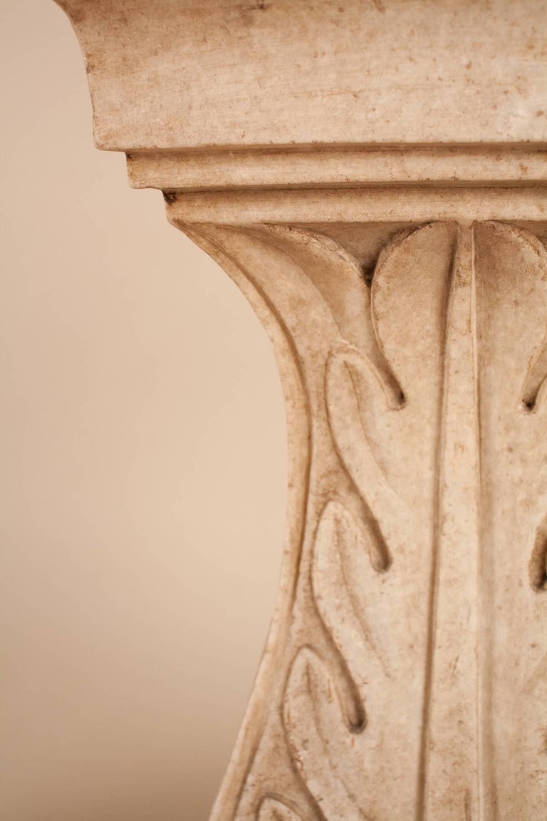 Pair of White Marble Pedestals or Stands For Sale at 1stDibs