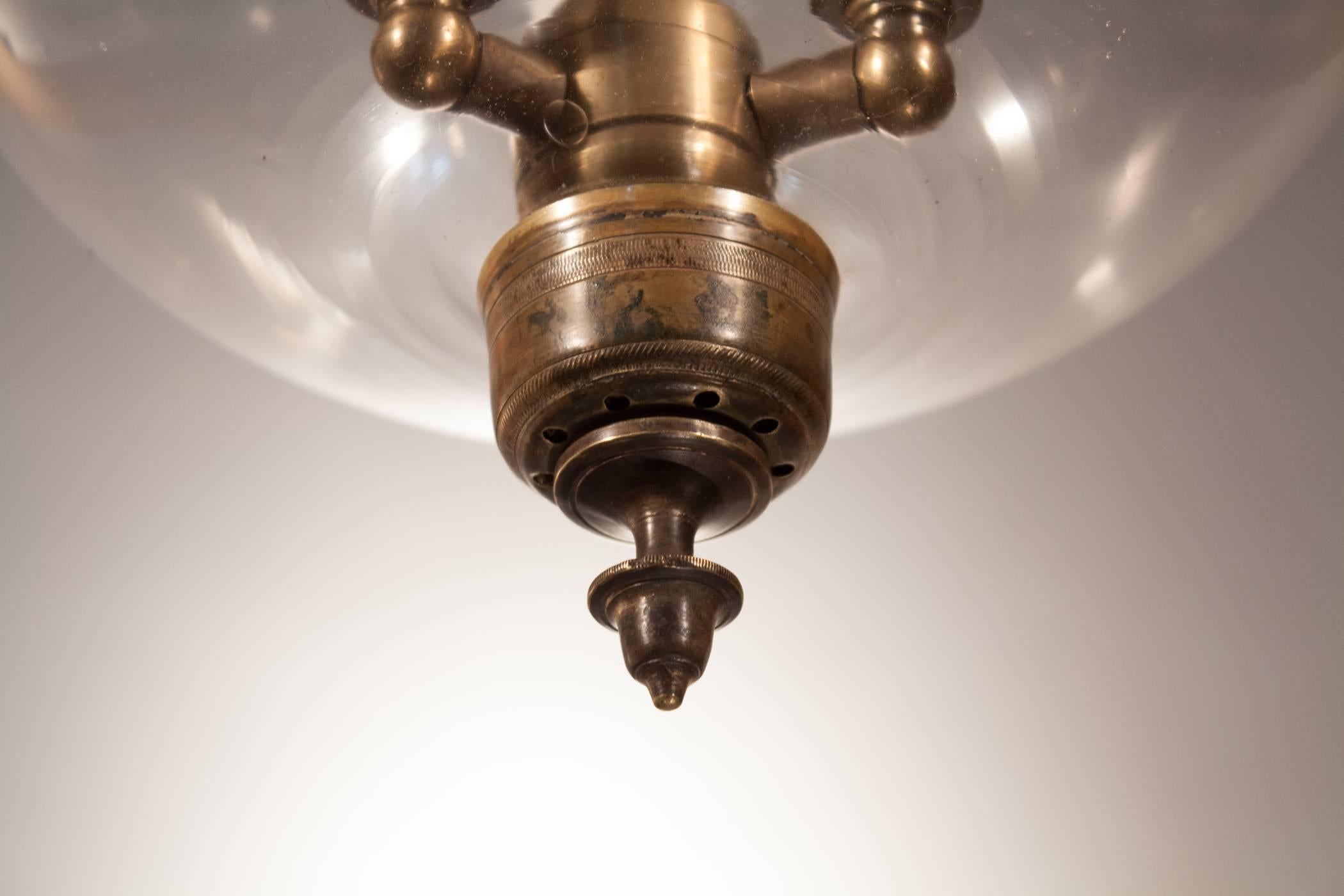 Brass 19th Century English Globe Hall Lantern