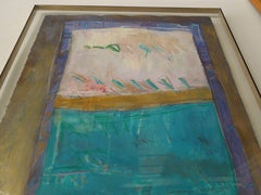 Large Vintage 1980s Original Painting for Steve Chase Estate by Abby Lazerow