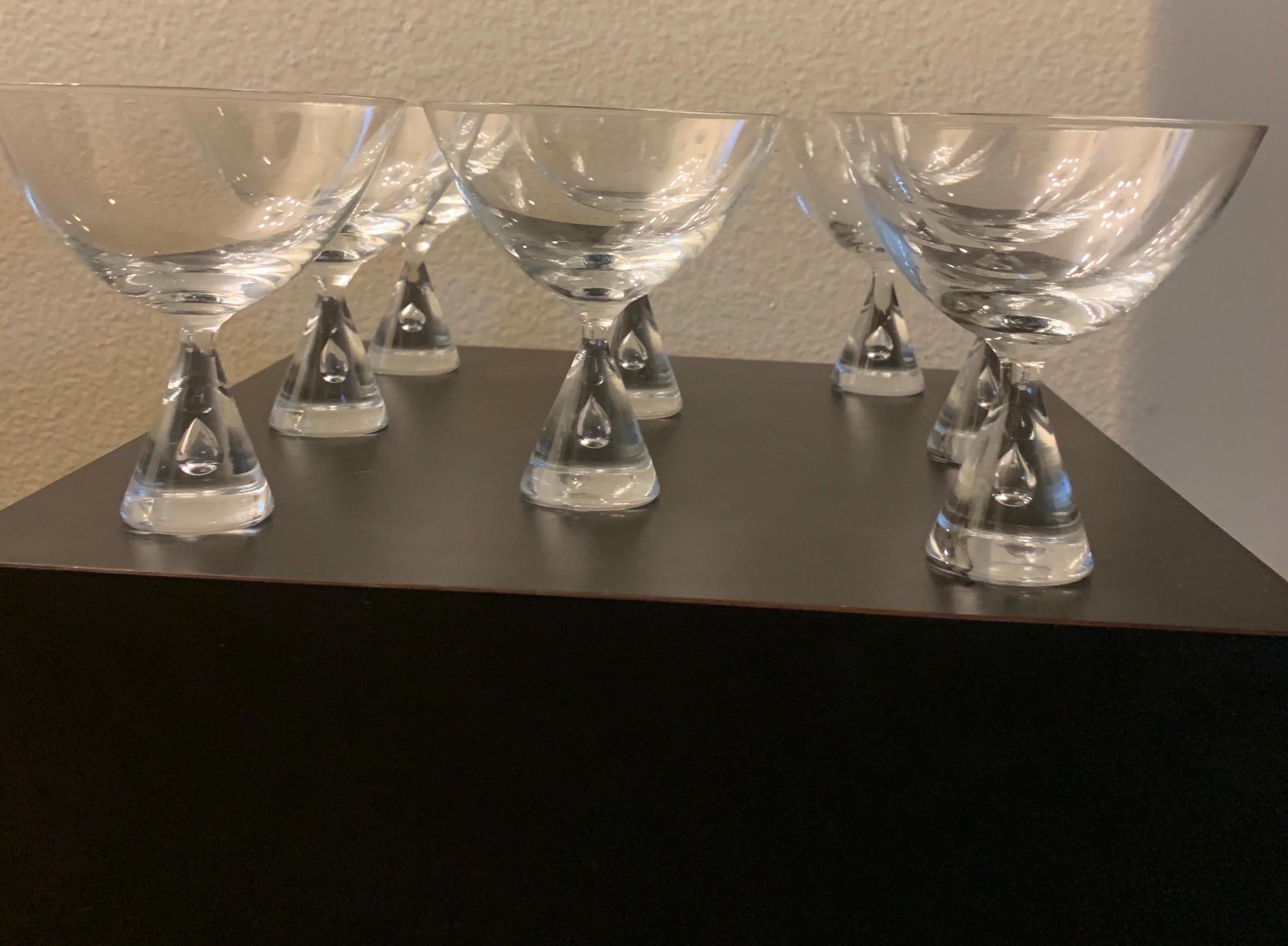 Italian Mid-Century Crystal Liquor / Desert Goblets Set of 8  For Sale 2