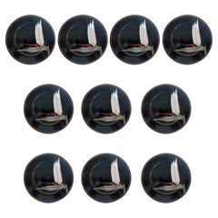 Piatti del deserto di Fitz and Floyd, 1981, set di dieci "Oiseau de Paradis".