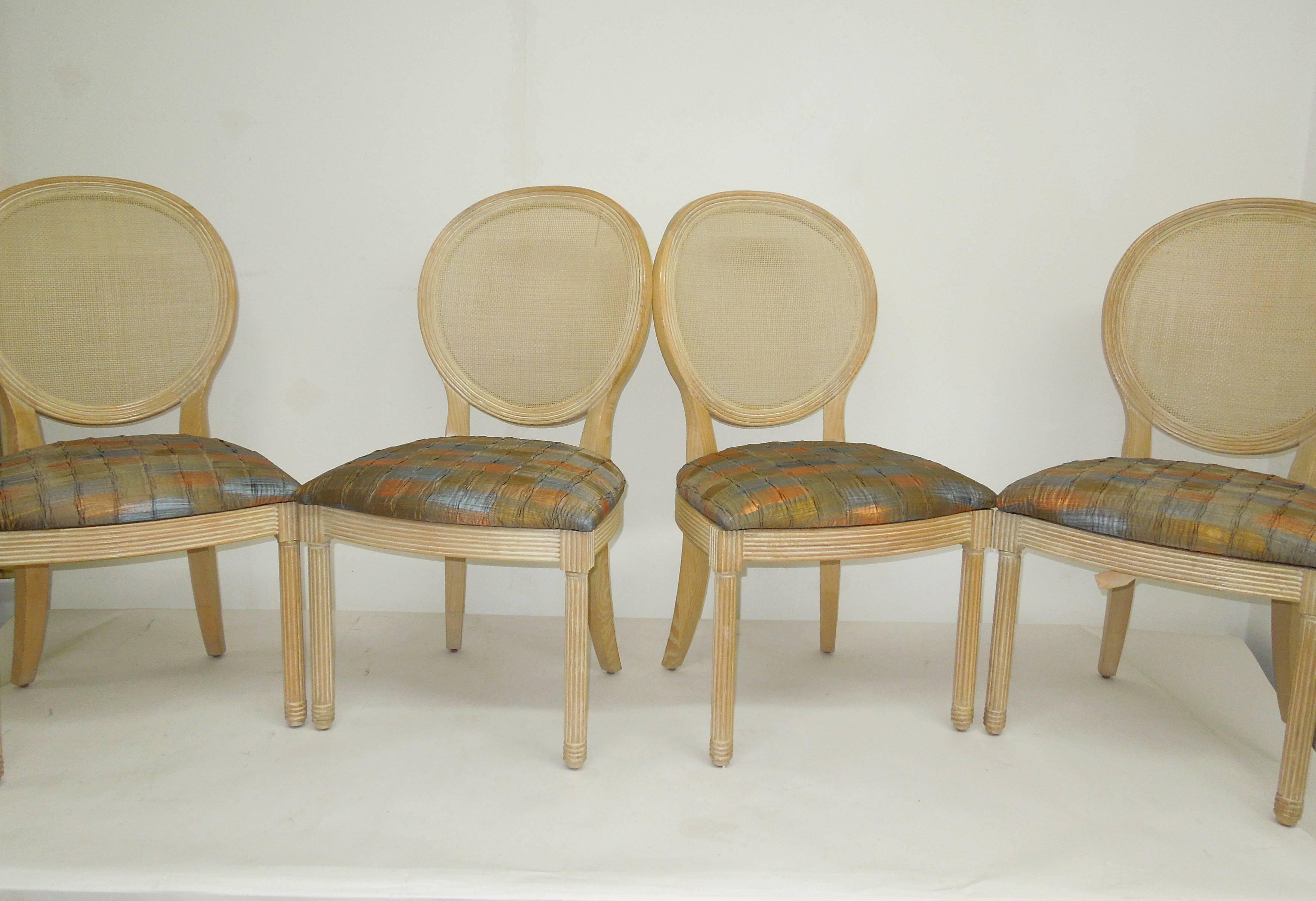 Bleached Set of Four Jay Spectre Dining Chairs for Century Furniture