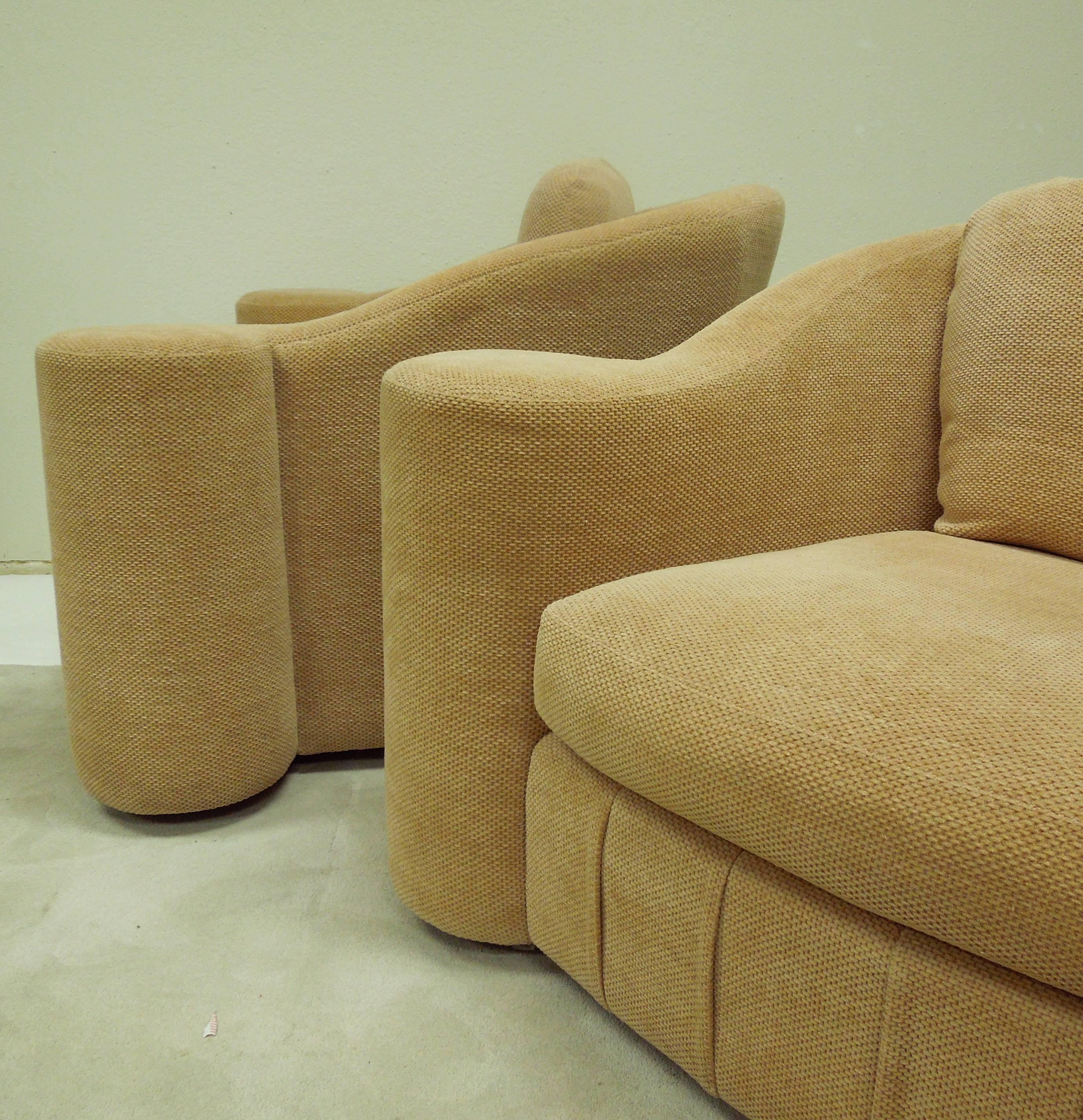 Hand-Crafted Large Pair of 1990s Modern Swivel Chairs from a Steve Chase Estate