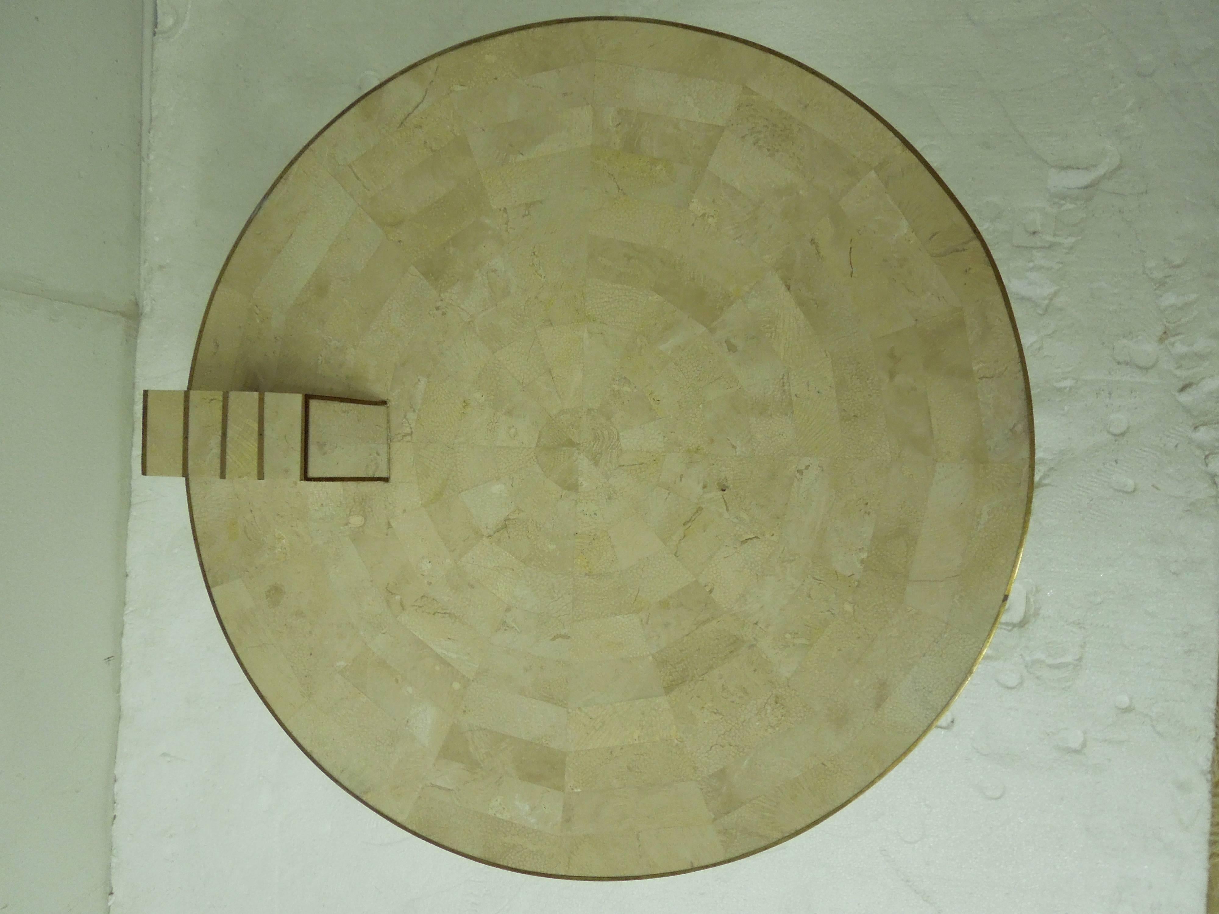 Modern Stone and Brass Eclipse Side Table by Casa Bique
