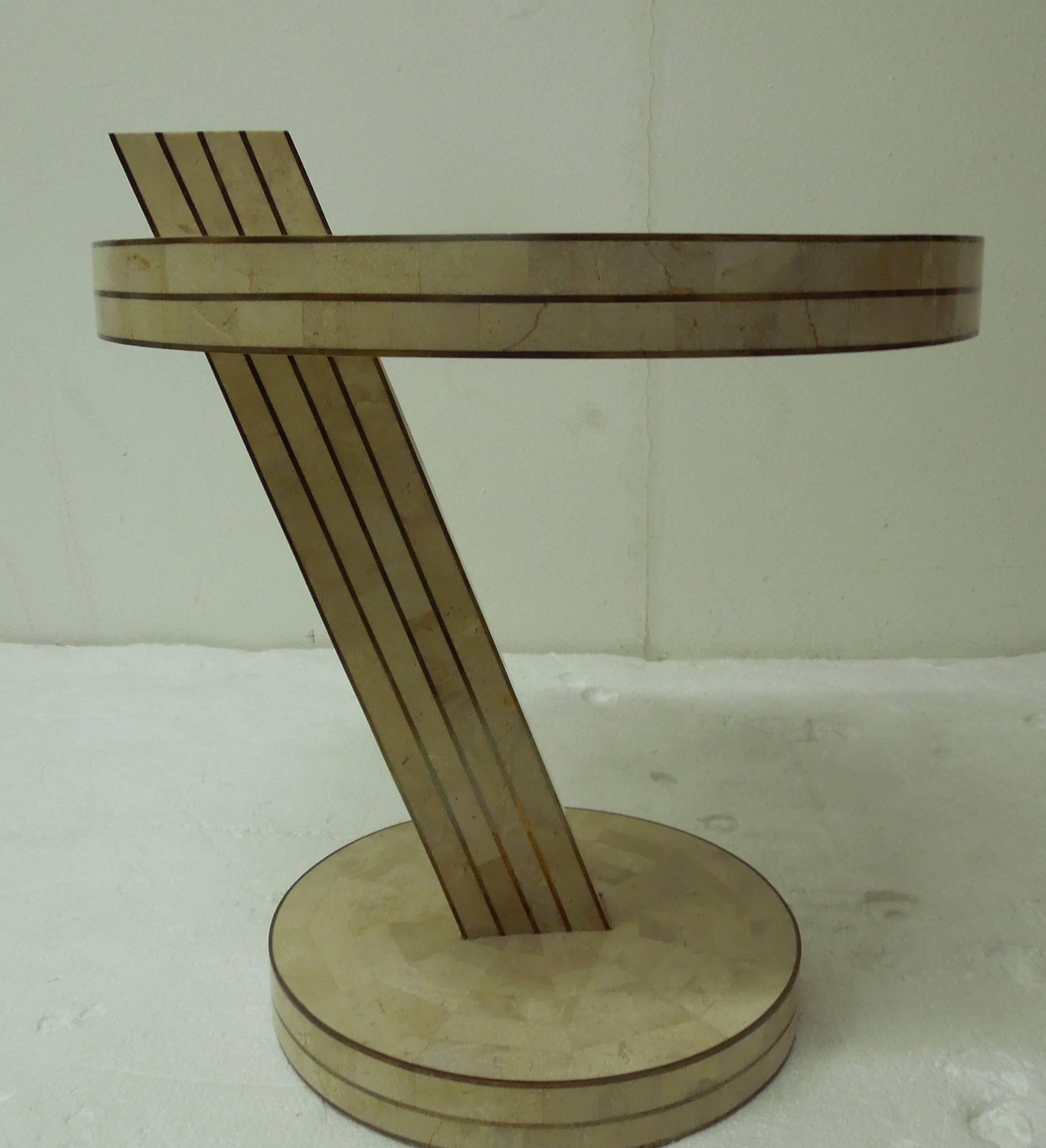 Philippine Stone and Brass Eclipse Side Table by Casa Bique