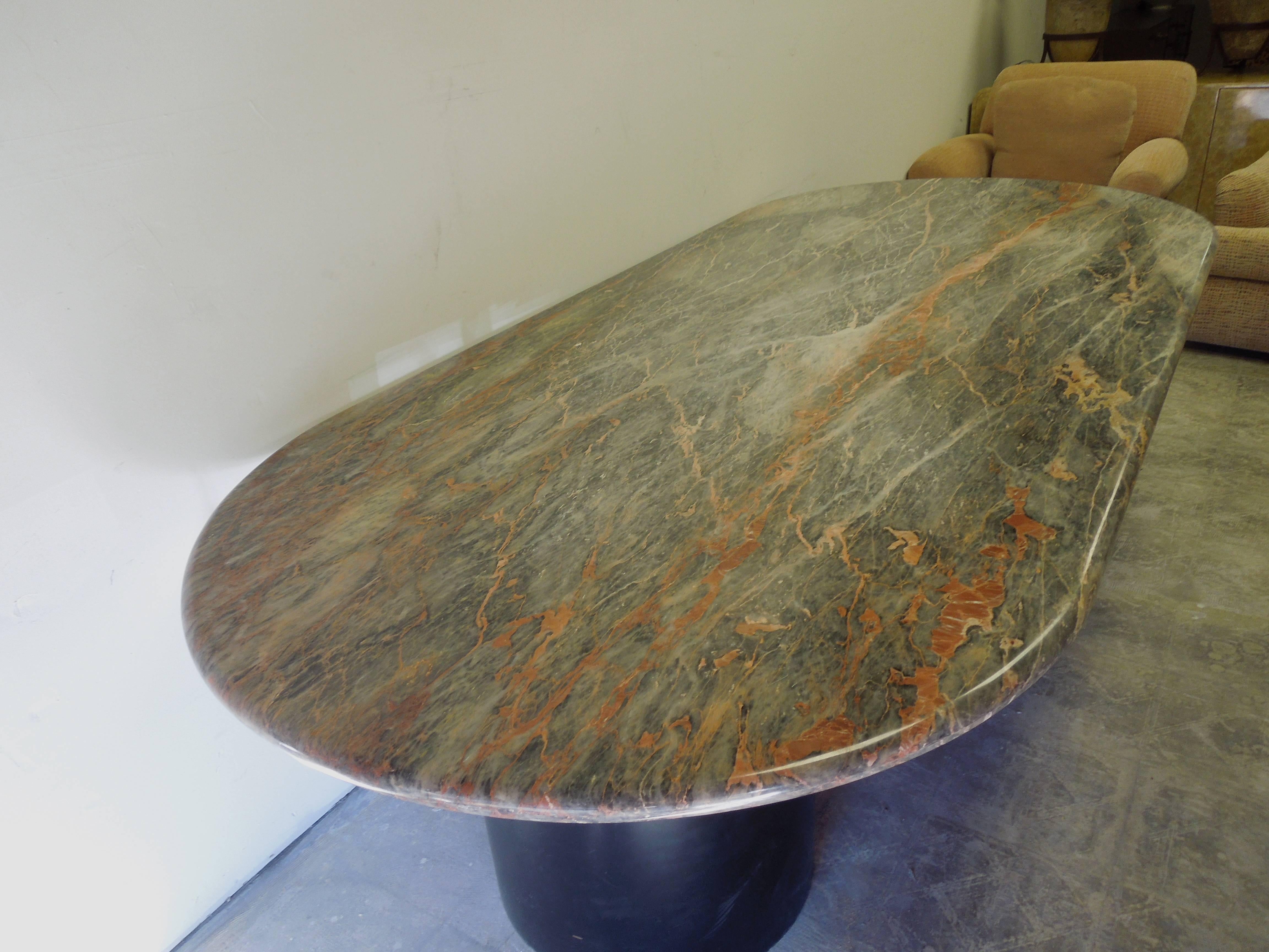 1970s Italian Modern Racetrack Dining or Conference Table in Rare Marble 1