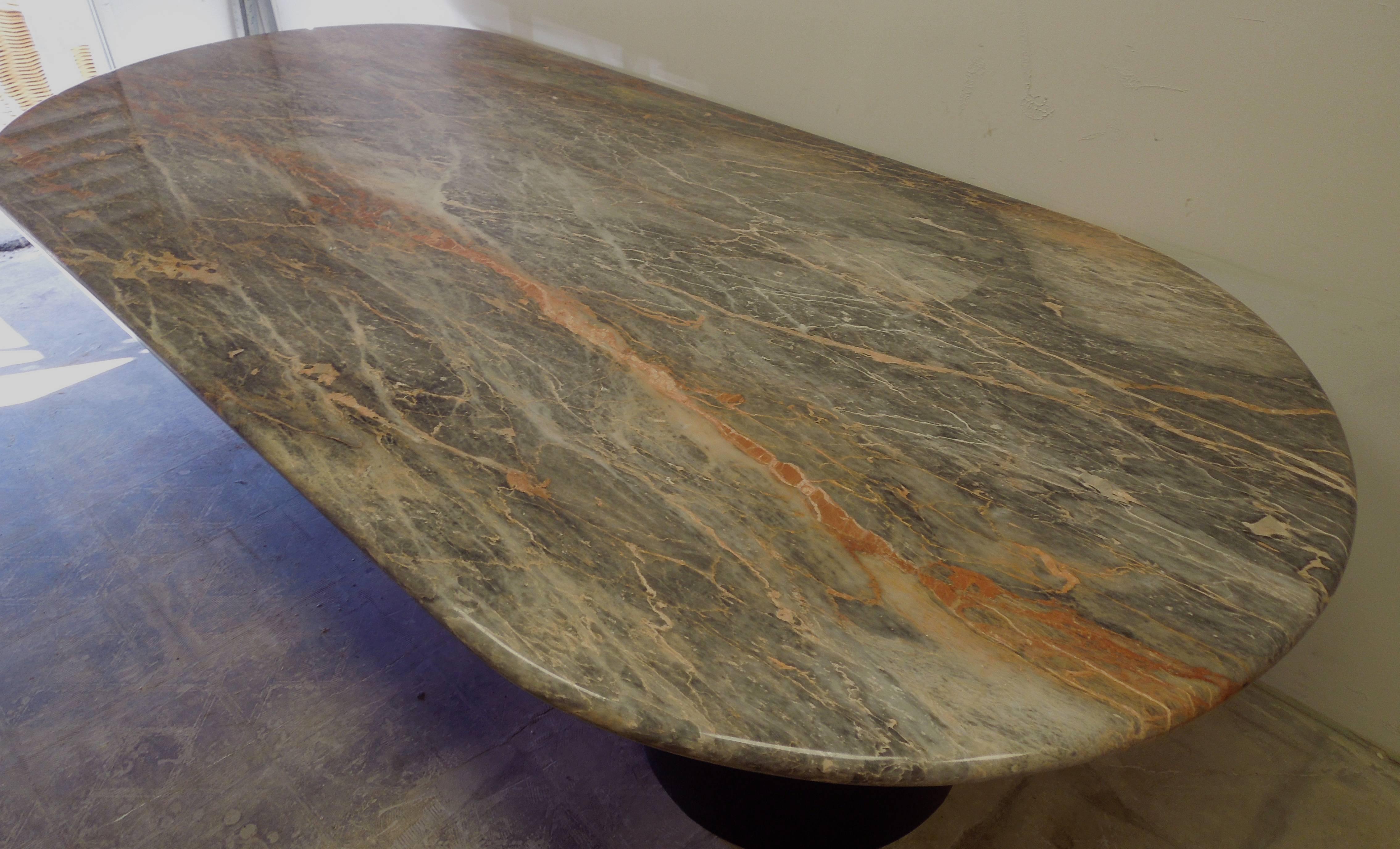 Hand-Crafted 1970s Italian Modern Racetrack Dining or Conference Table in Rare Marble