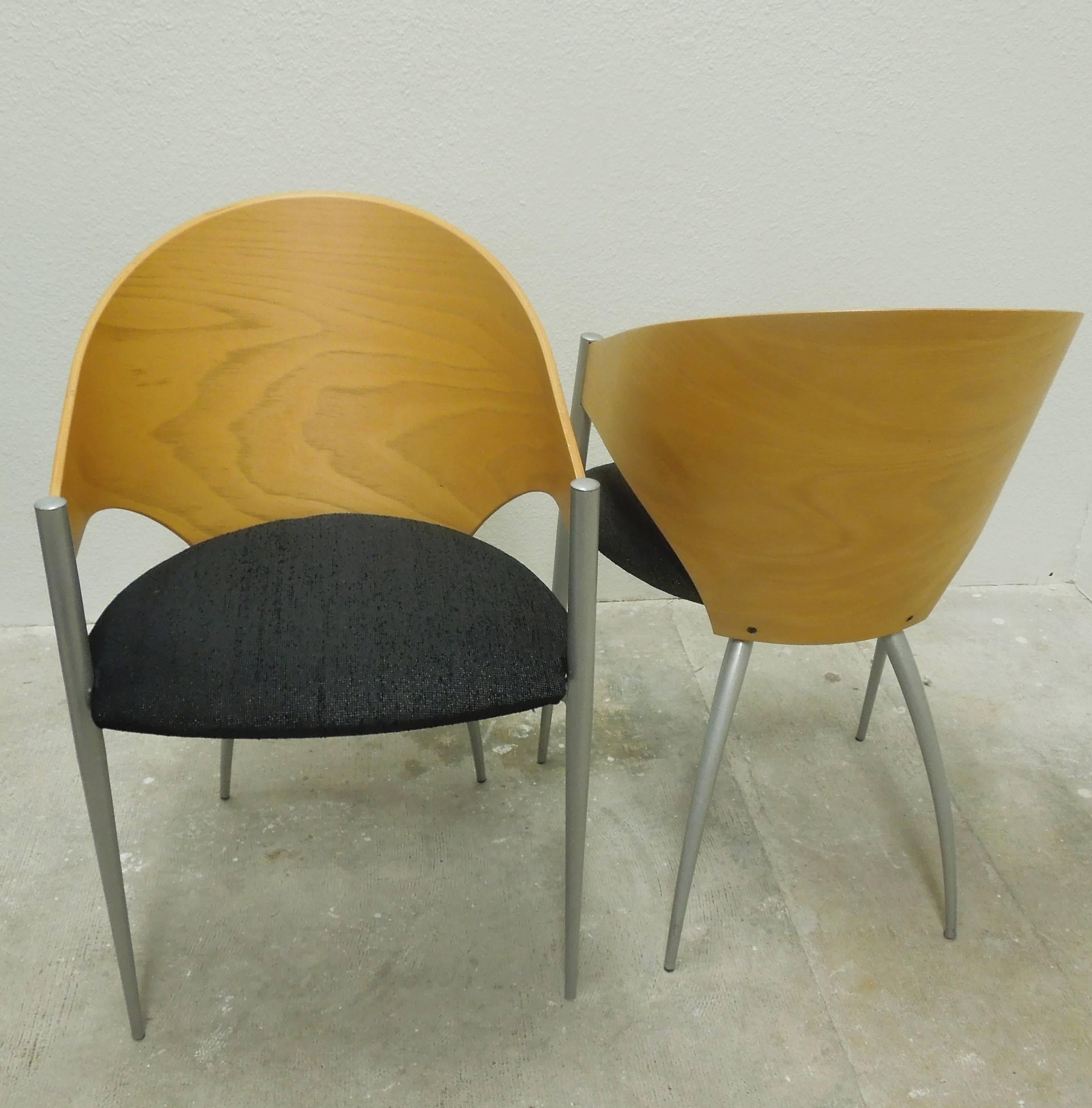 Late 20th Century Rare Set of 6 80s Italian Modern Dining Chairs by Cattelan Italia