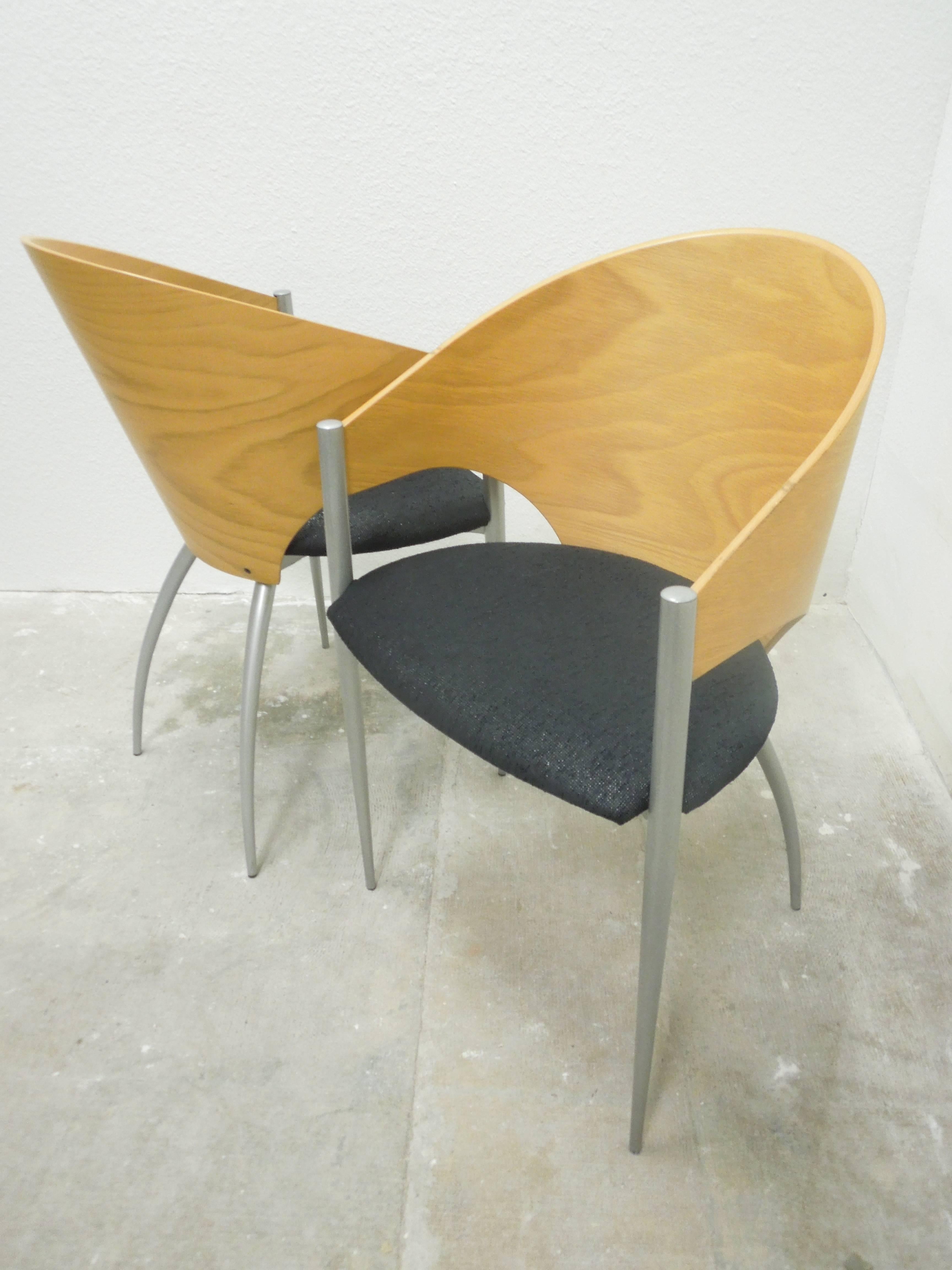 Rare Set of 6 80s Italian Modern Dining Chairs by Cattelan Italia In Good Condition In Palm Springs, CA