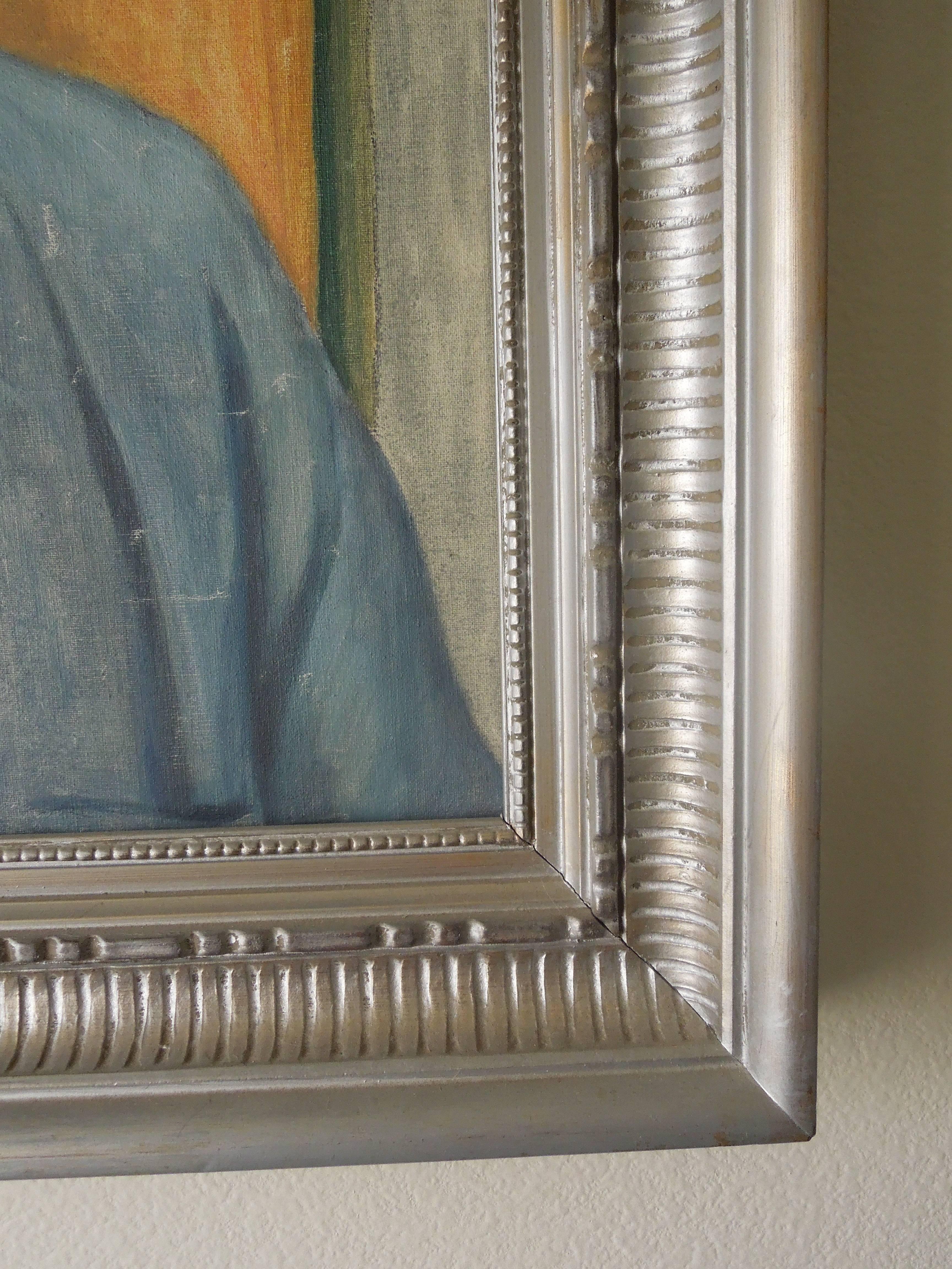 Modern WPA Artist Original Oil Painting 40s Portrait of a Handsome Man